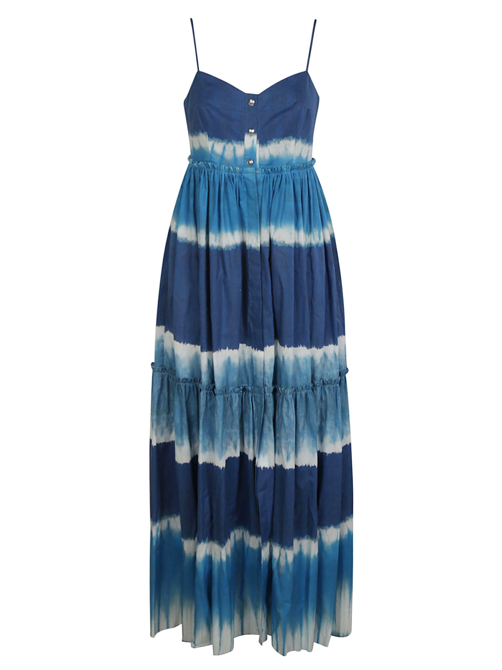 Photo of  Alberta Ferretti Stripe Pattern Long Dress- shop Alberta Ferretti Dresses online sales