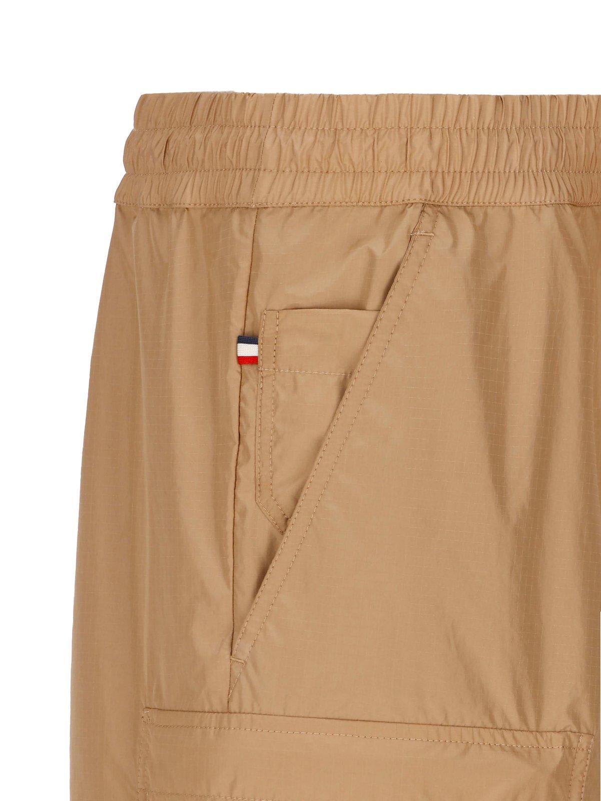 Shop Moncler Drawstring Cargo Pants In Neutrals