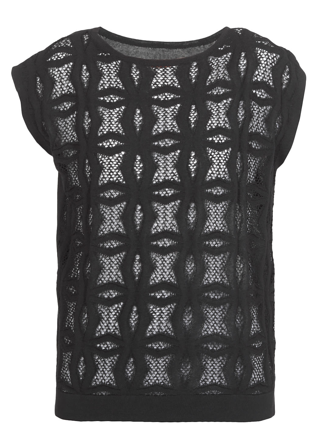 D-EXTERIOR SLEEVELESS TOP WITH EMBROIDERED LACE,11941606