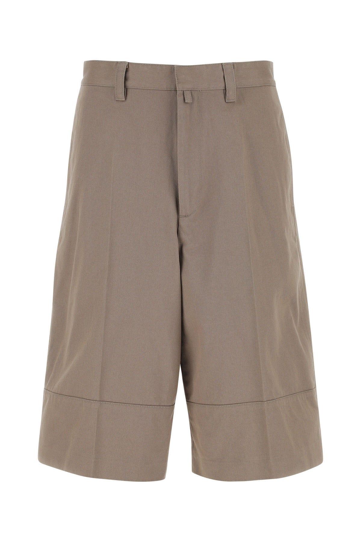 Shop Ambush Dove Grey Cotton Bermuda Shorts In Beige