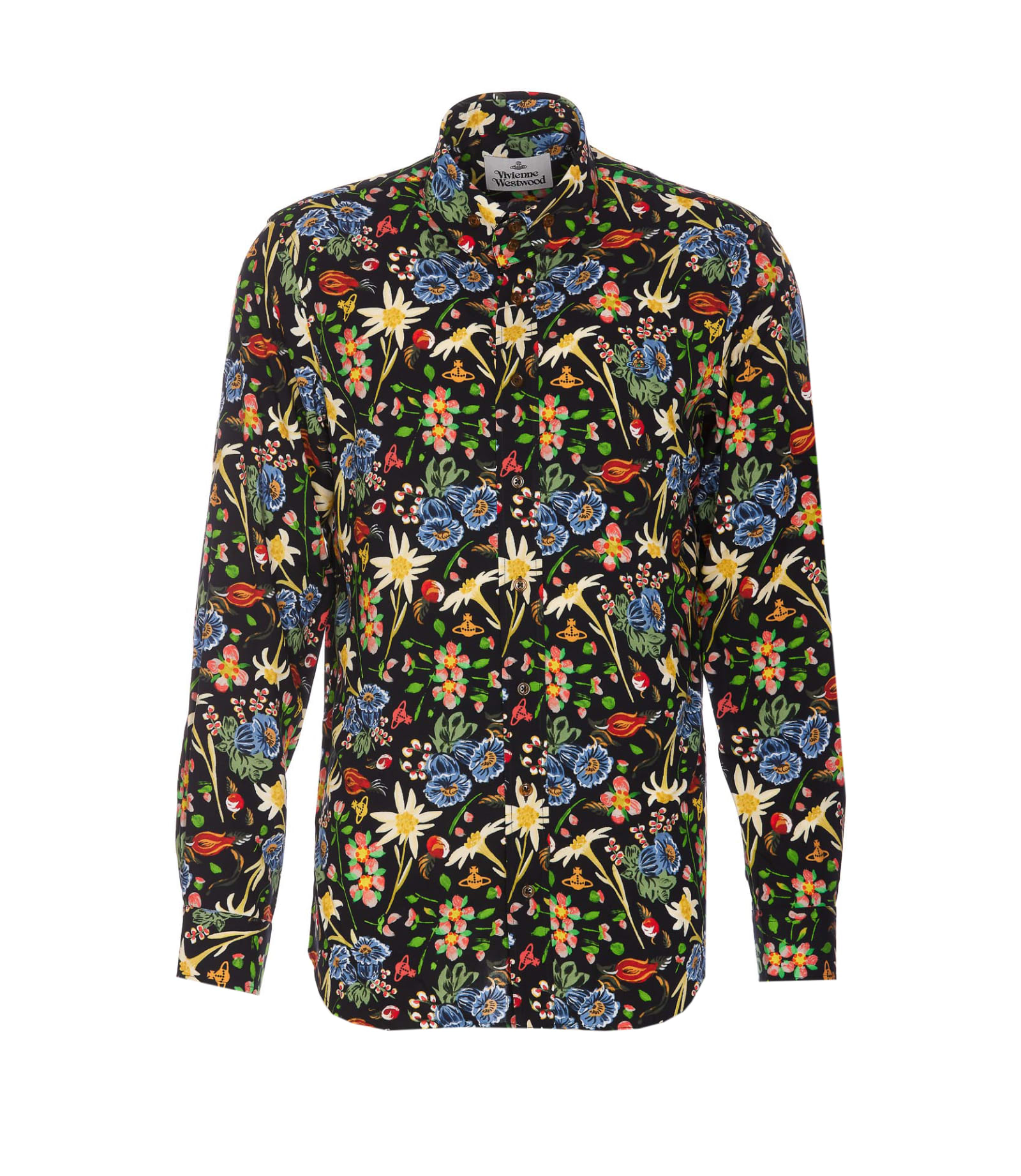 Shop Vivienne Westwood 2 Button Krall Folk Flower Print Shirt In Multicolour