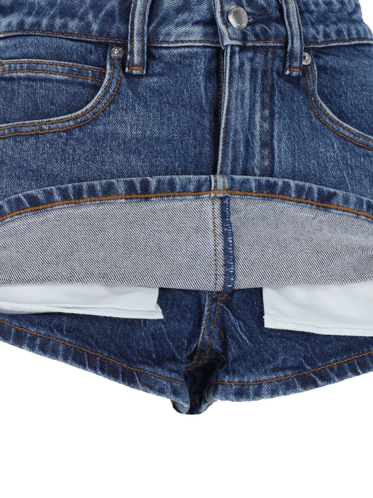 Alexander Wang Mini Skirt "skort" In Deepblue