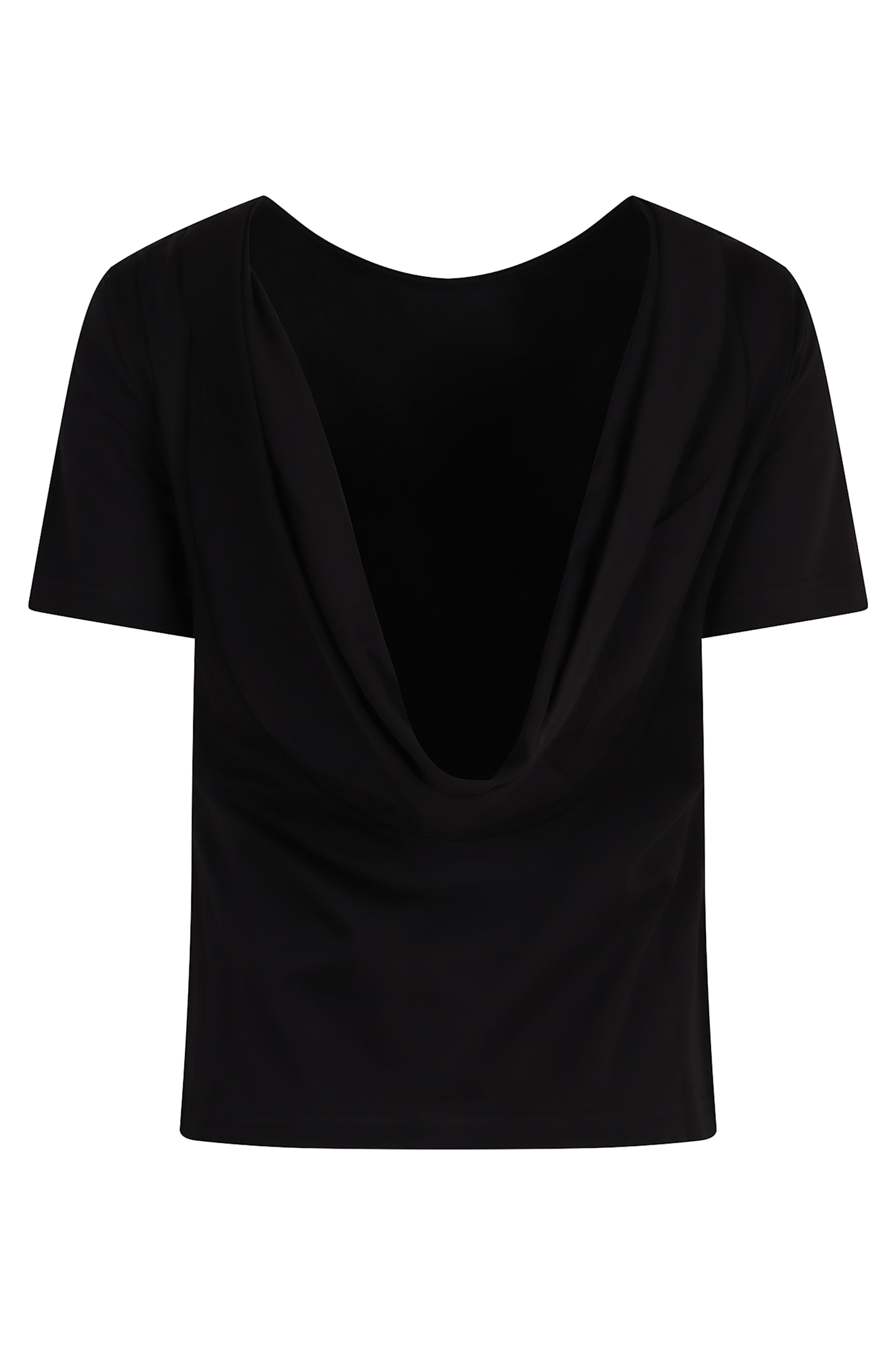 Nina Ricci Slim-fit T-shirt With Draped Open Back In Black
