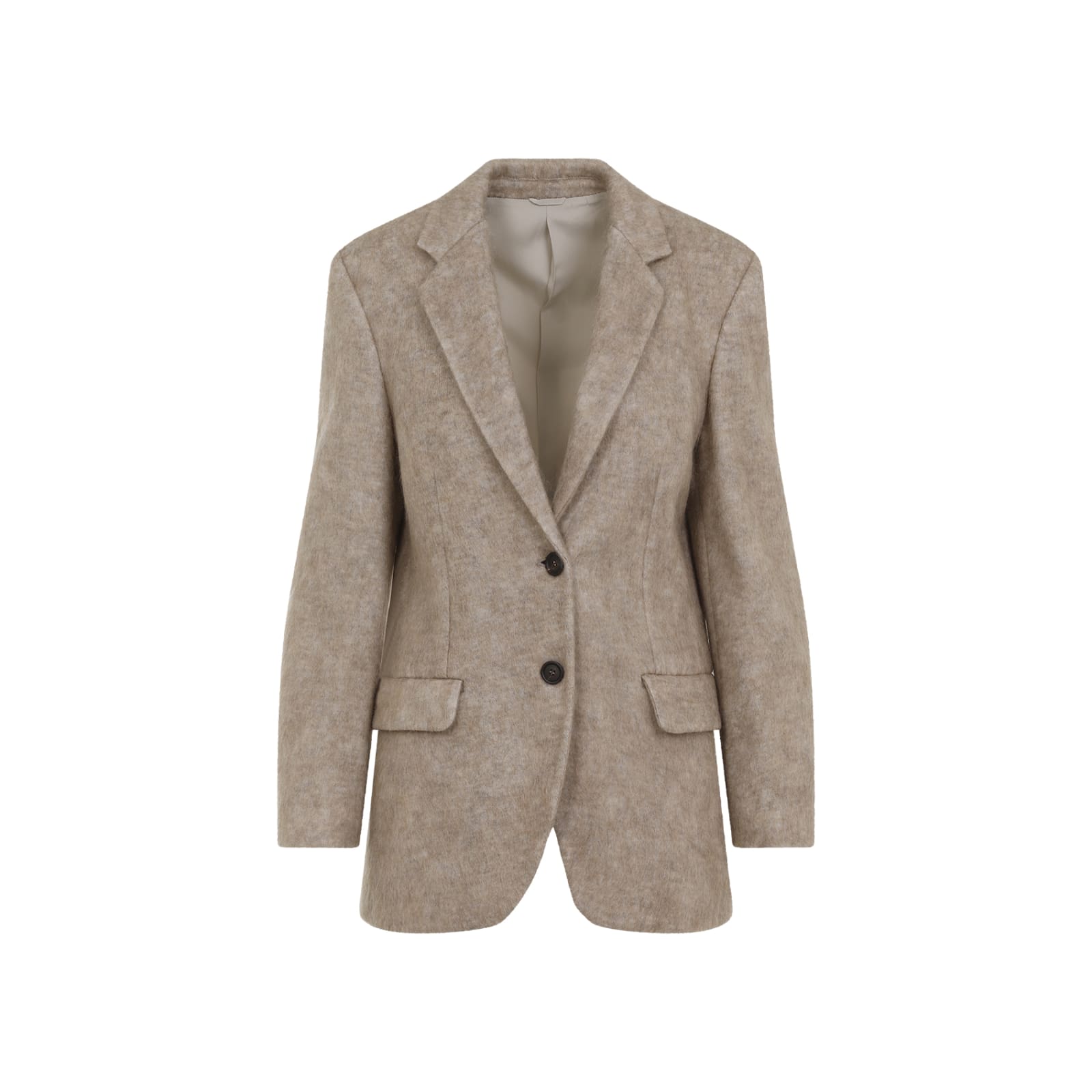 Shop Brunello Cucinelli Mohair Jacket In Brown Caldo