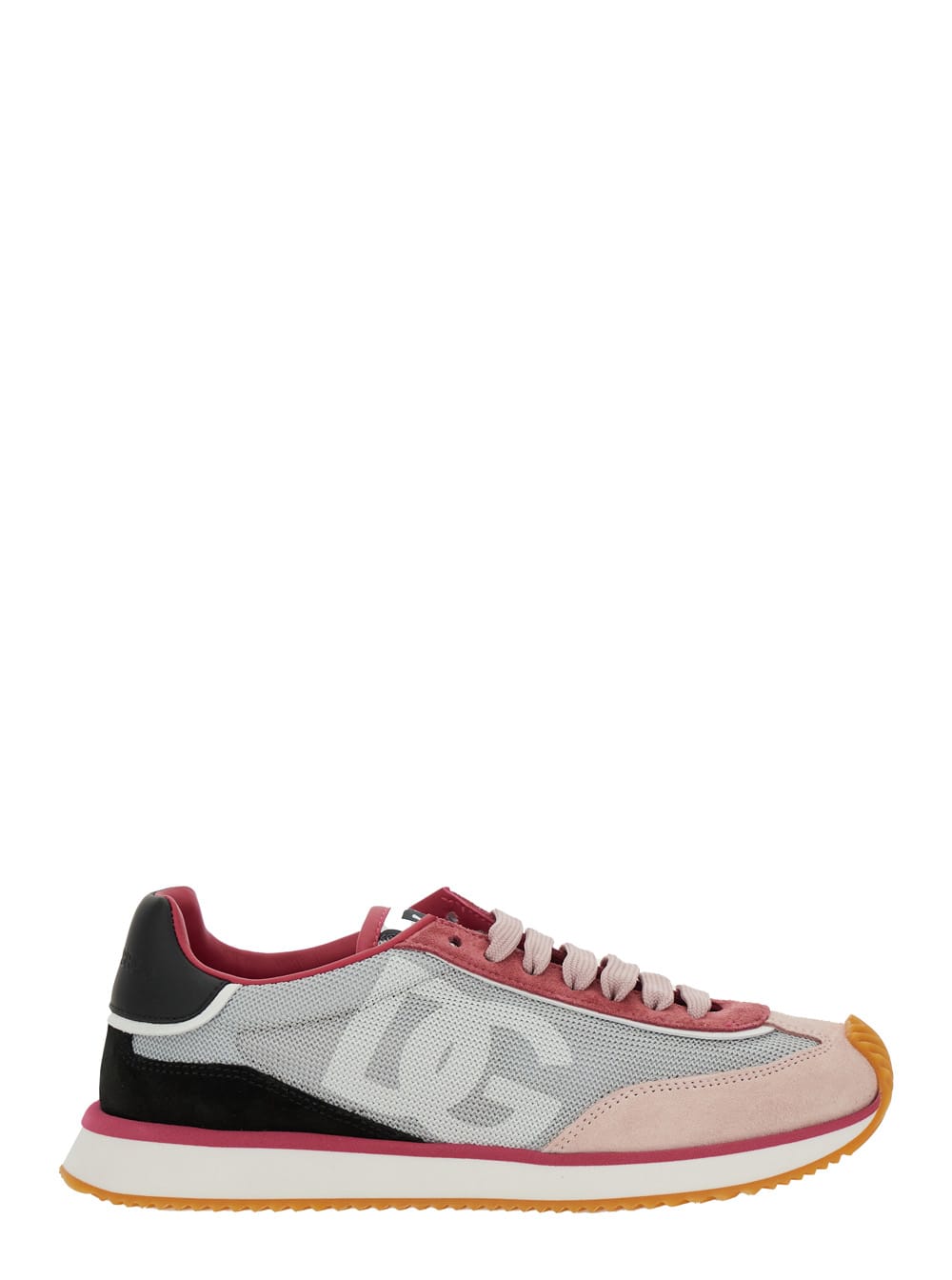 Shop Dolce & Gabbana Aria Multicolor Running Sneakers With Logo Detail In Suede And Tech Fabric Woman