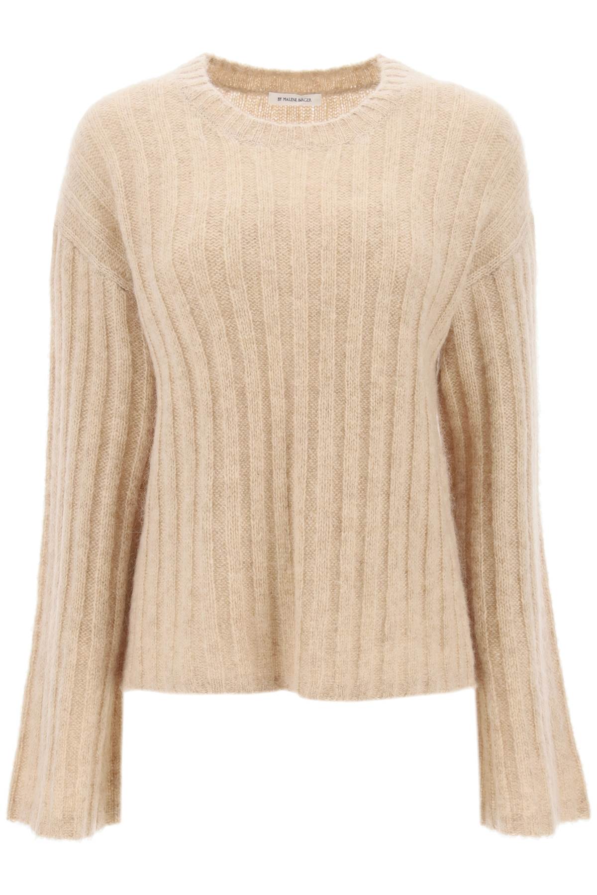 Shop By Malene Birger Ribbed Knit Pullover Sweater In Twill Beige (beige)