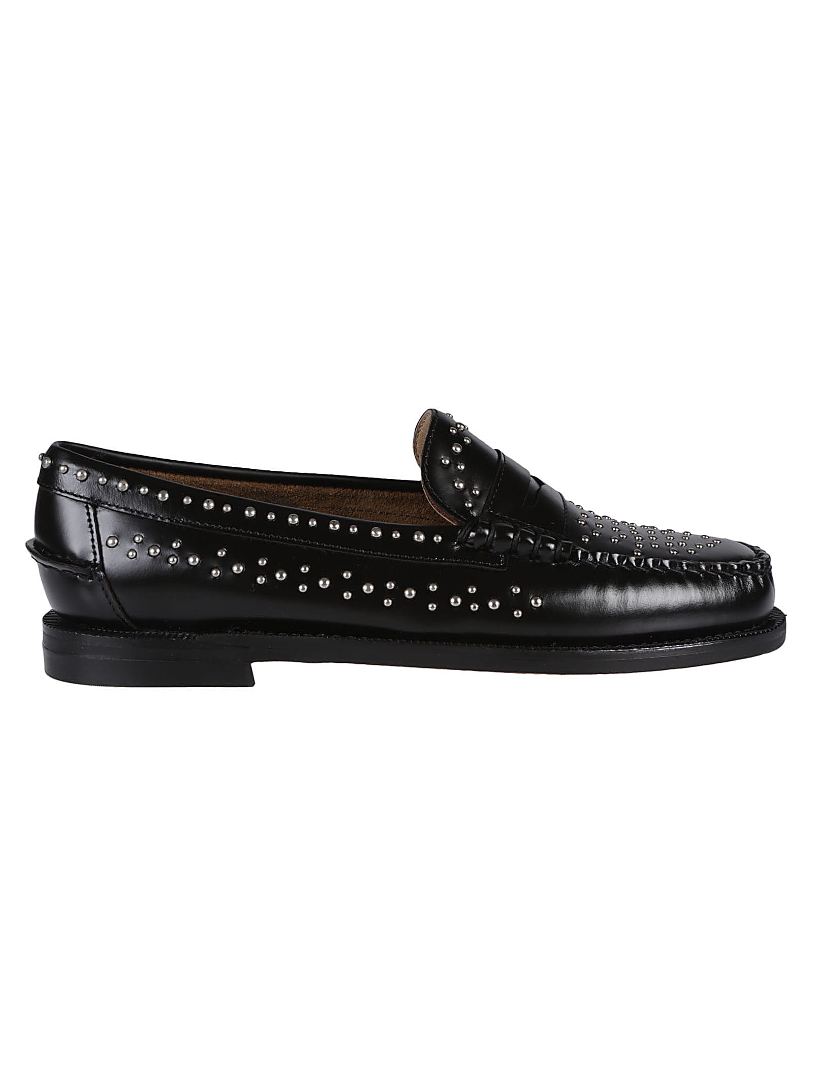 Shop Sebago Dan Studs Loafers In Black