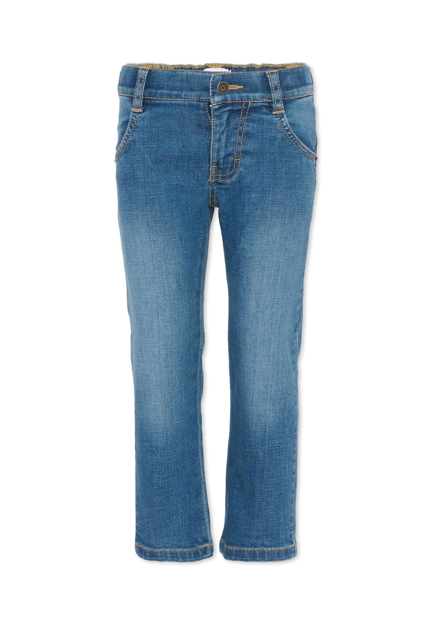 Timberland Kids' Blue Jeans For Boy With Logo