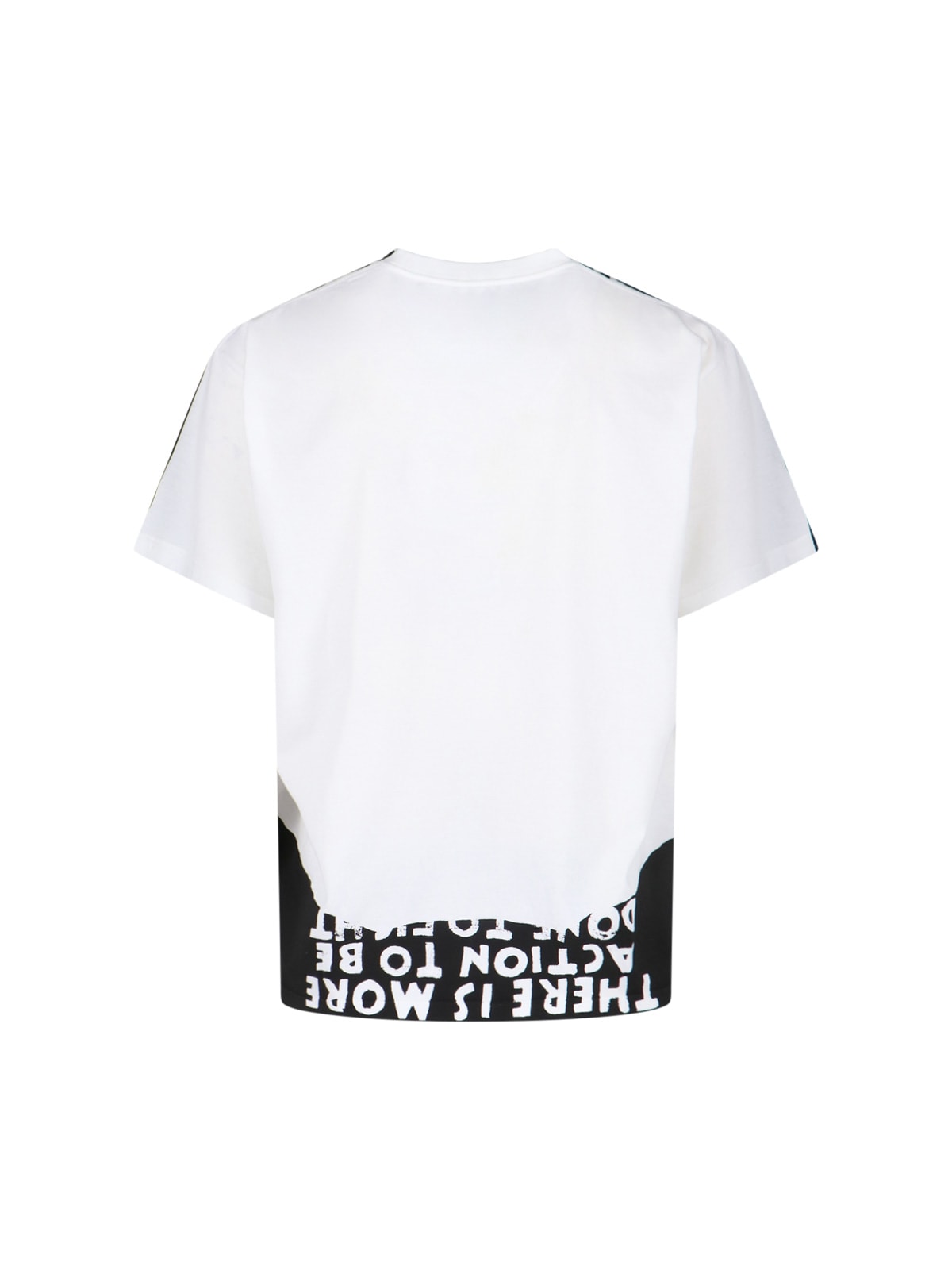 Mm6 Maison Margiela Mm6 By Maison Margiela Bicolor Contrast Print T-shirt With Round Neckline And Short Sleeves In Yellow