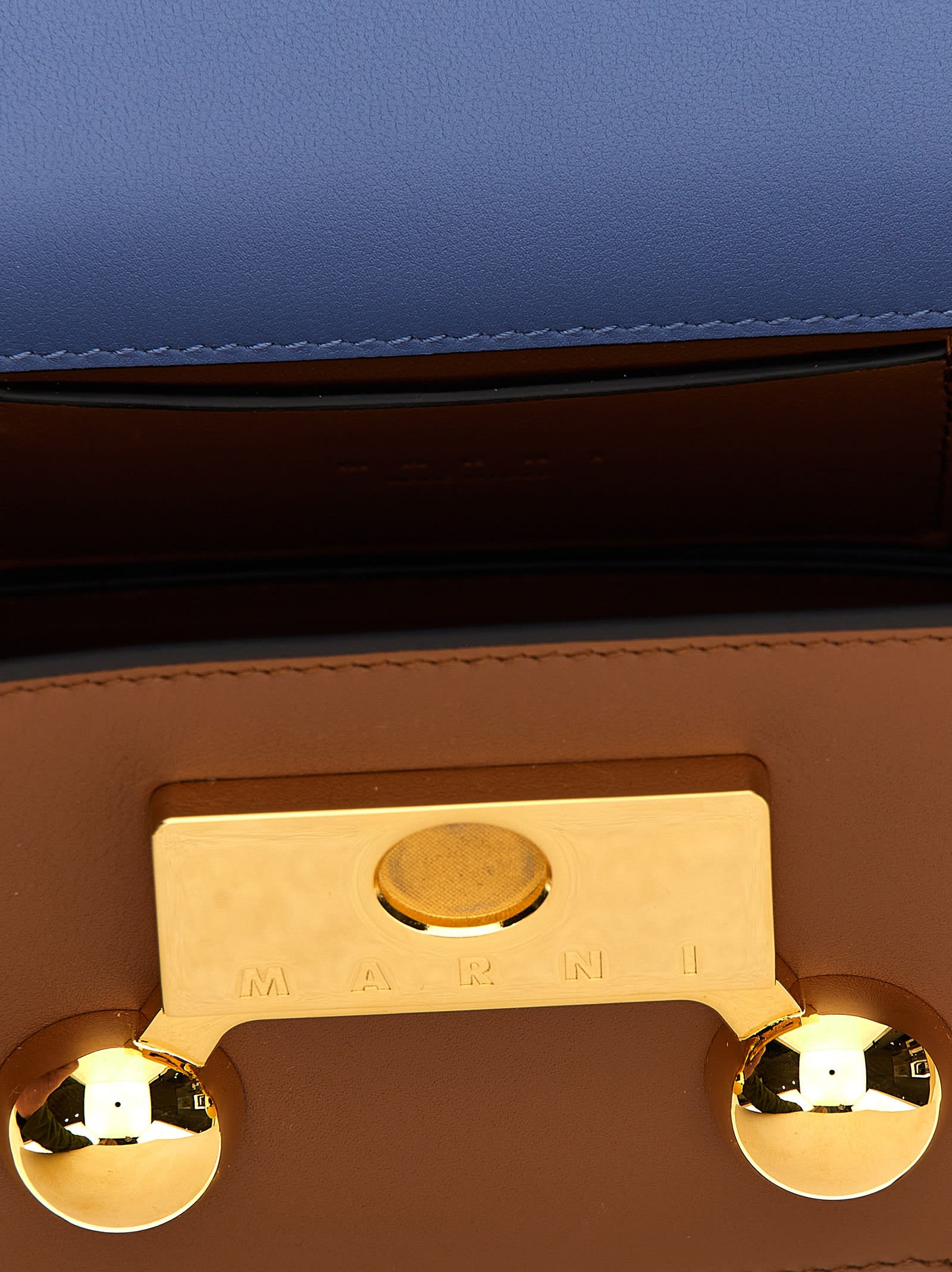 Marni Trunkaroo Mini Shoulder Bag In Blue