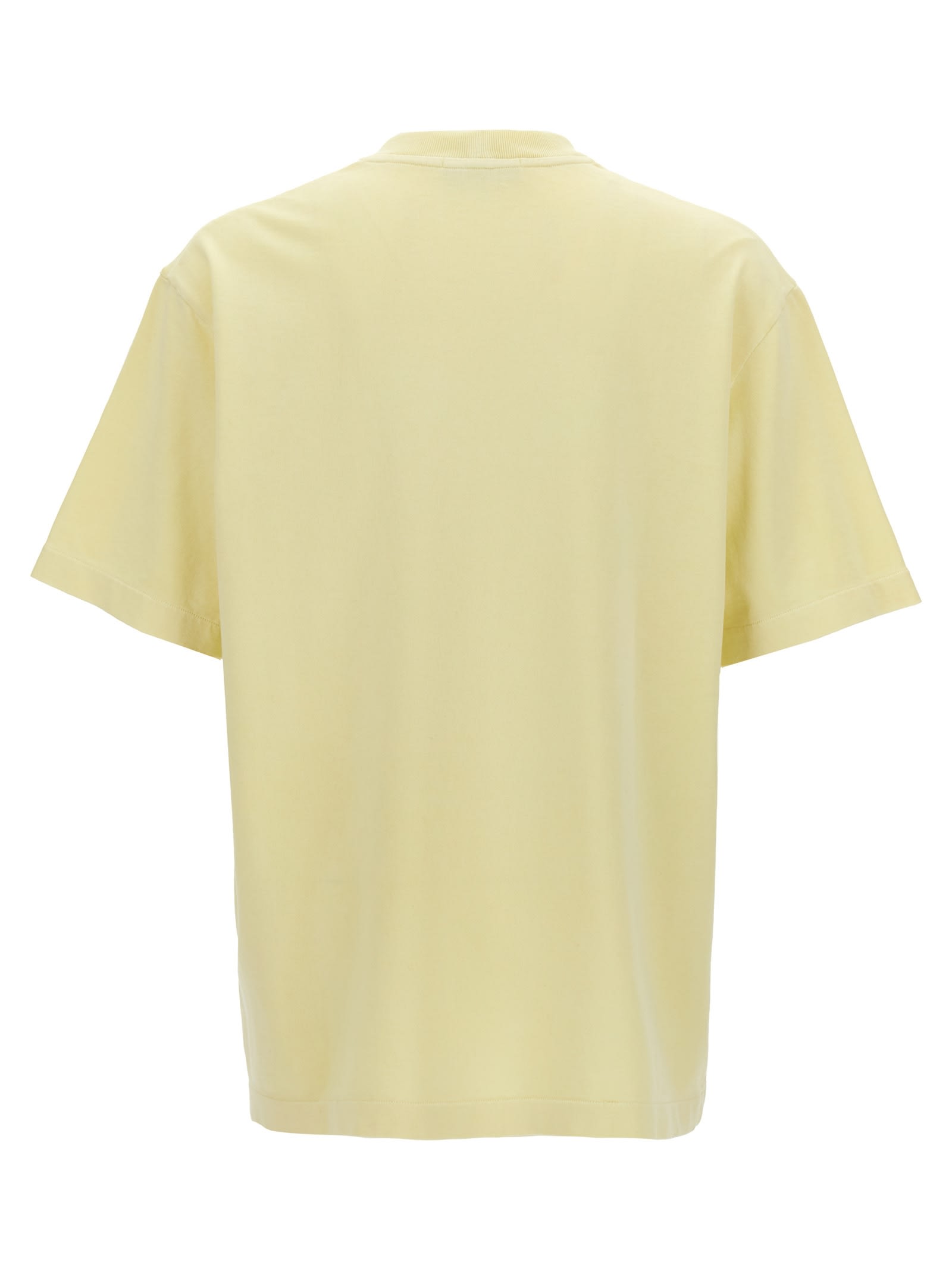 Shop Stone Island Logo Print T-shirt In Yellow