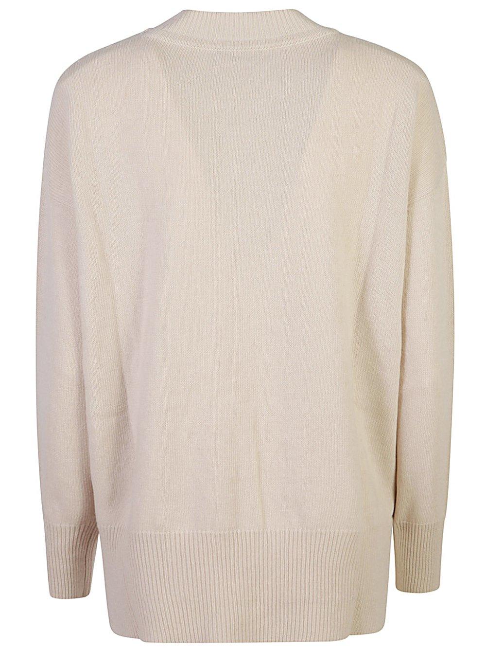 Shop Roberto Collina Crewneck Knit Sweater In Beige