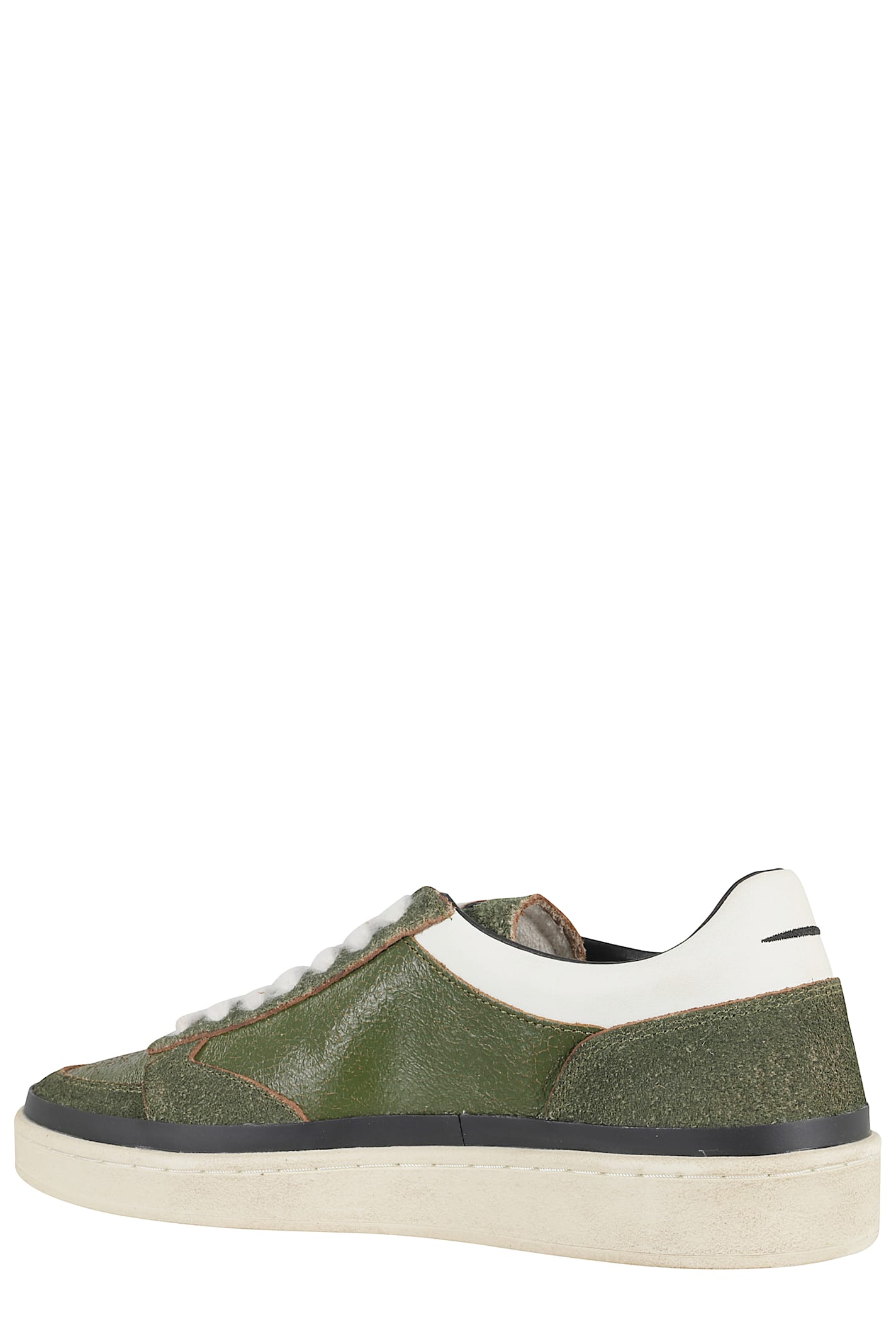 Ghoud Brushed Low Sneakers With Suede Inserts In Green