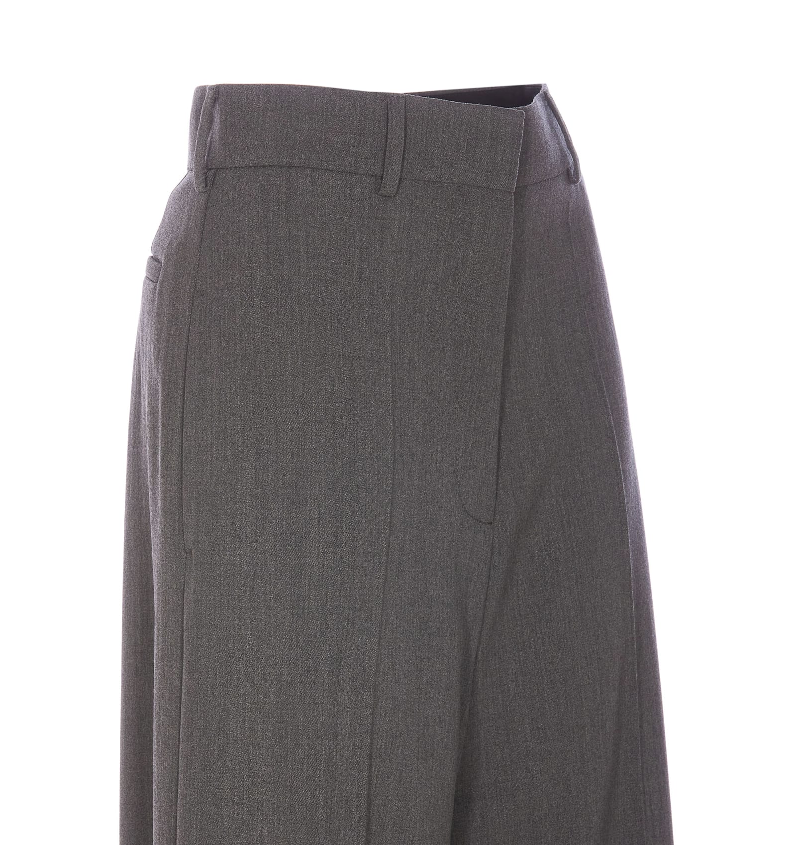 Shop Valentino Solid Pants In Grey