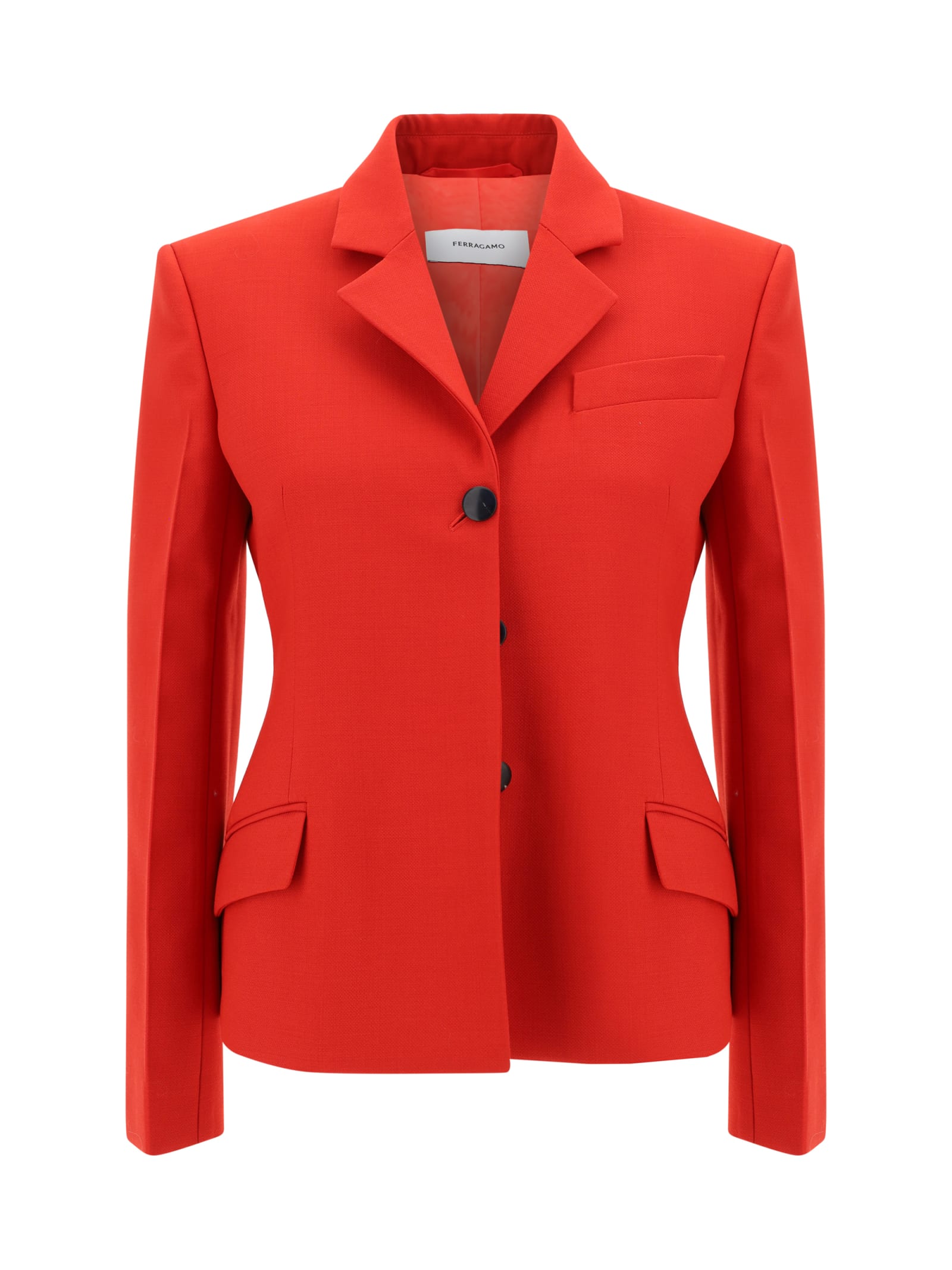 Shop Ferragamo Blazer Jacket In Red