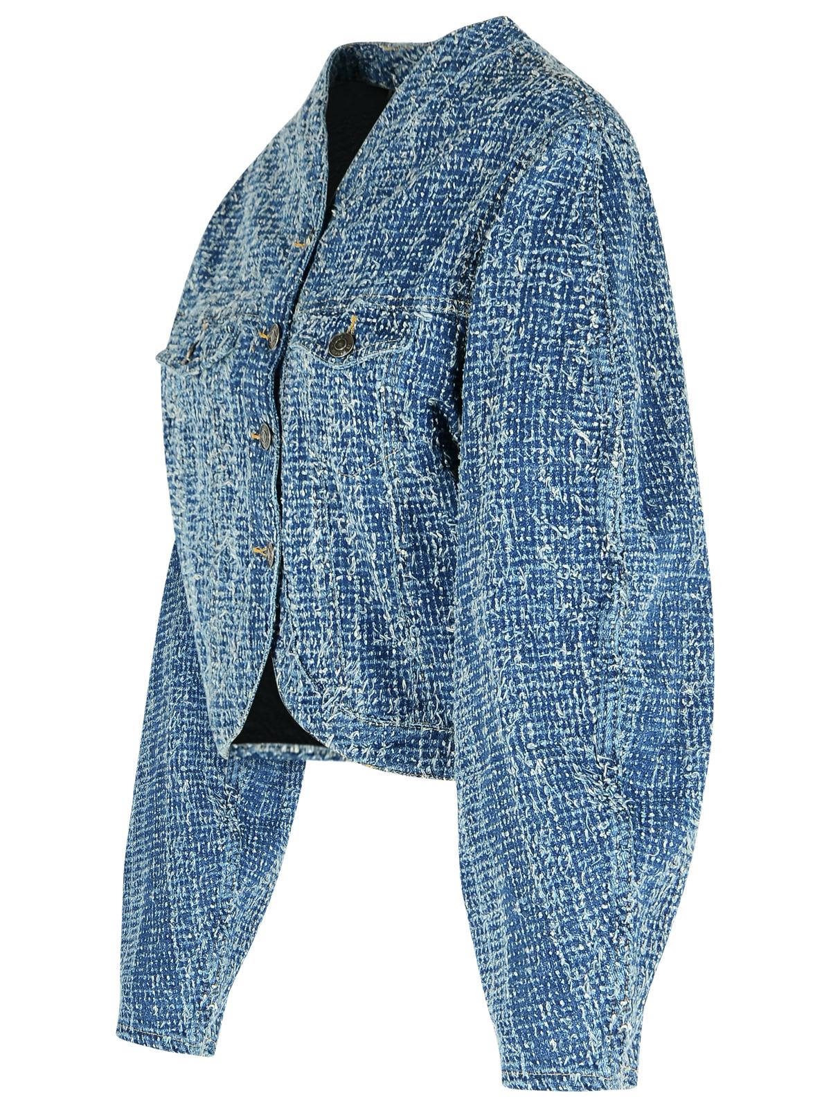 Rotate Birger Christensen Blue Cotton Short Jacket In Blue