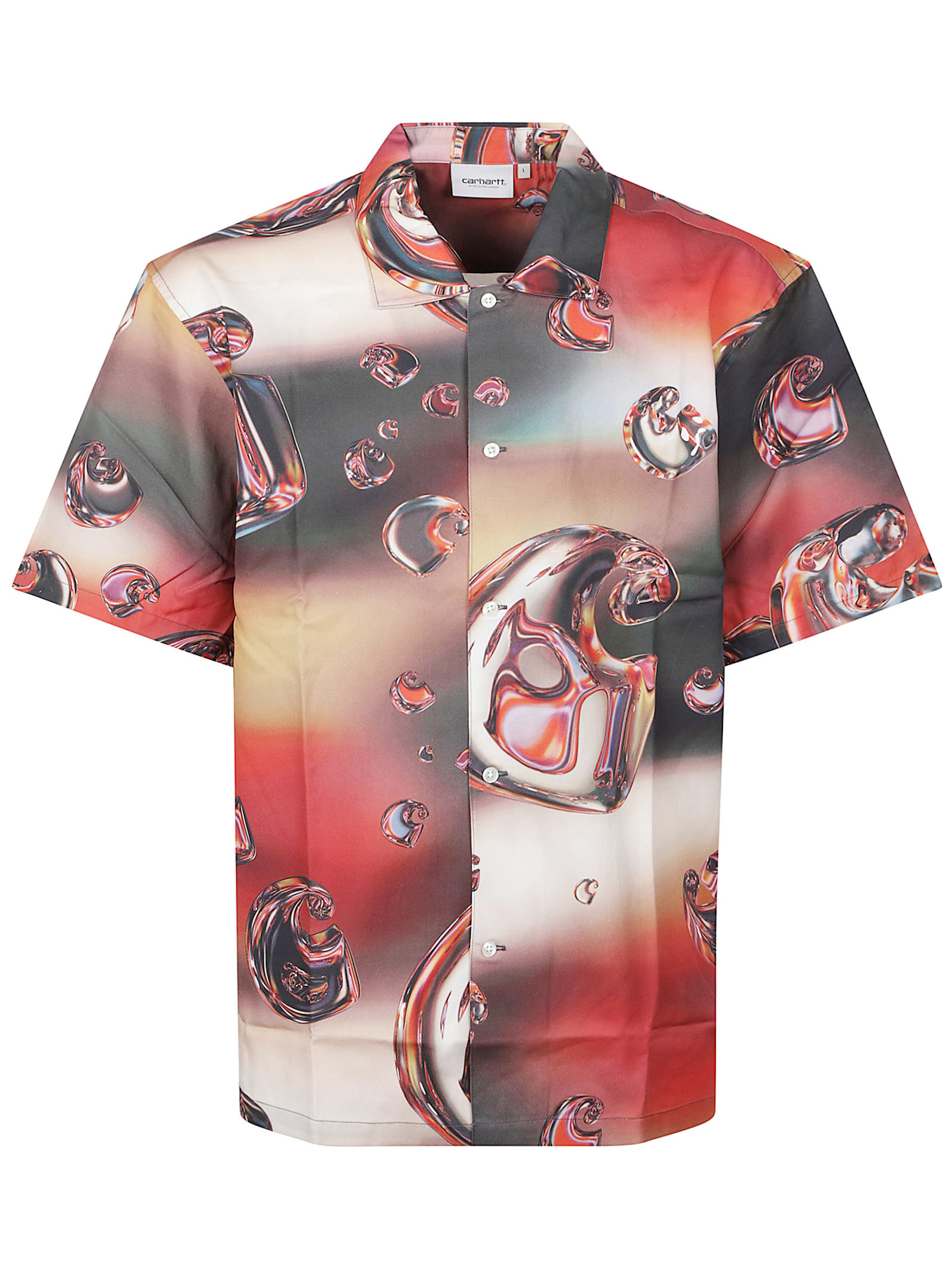 Carhartt Work In Progress Solar Chrome Print Short Sleeve Button-up Shirt In Multi