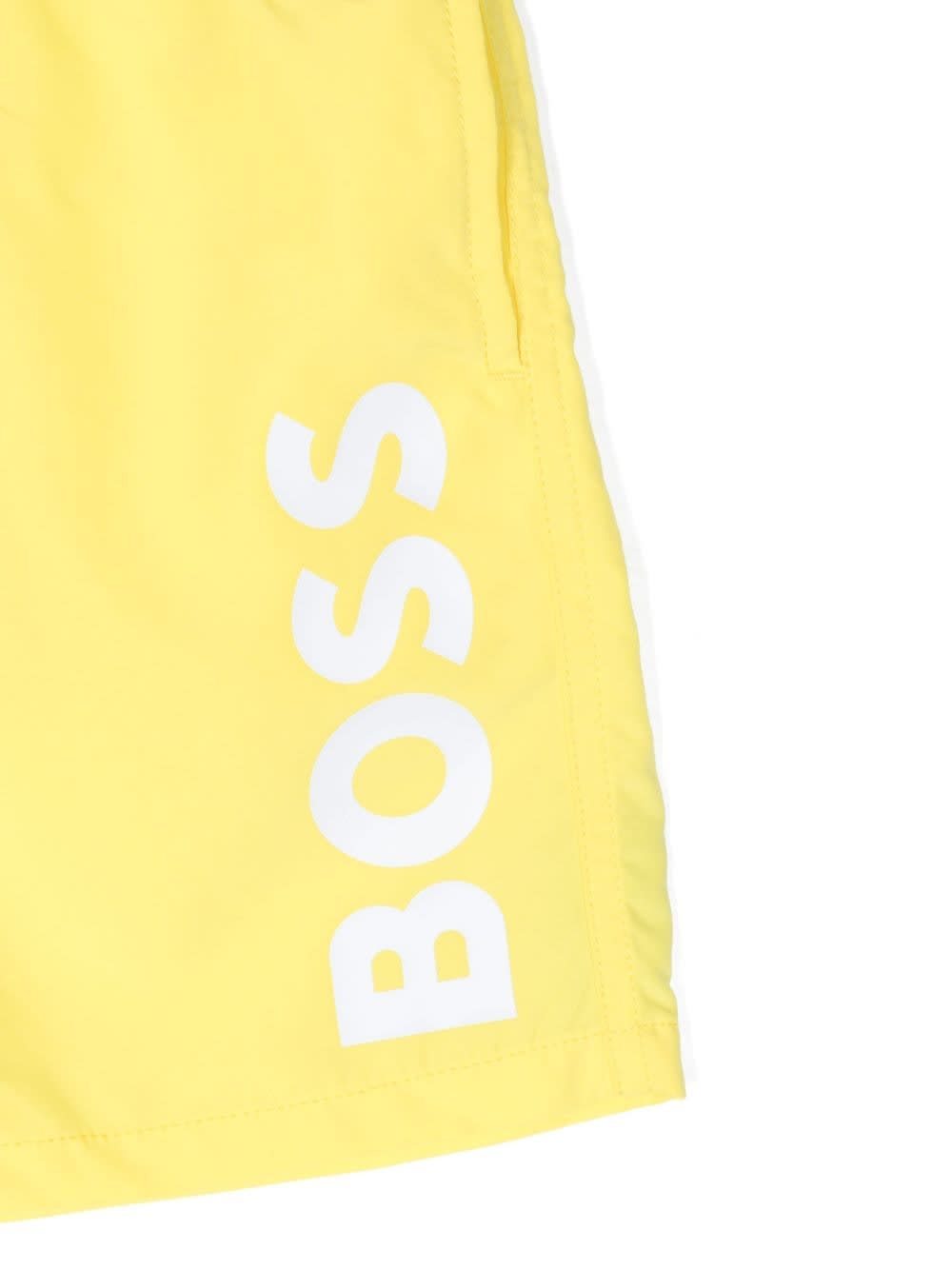 Shop Hugo Boss Printed Swimsuit In Yellow
