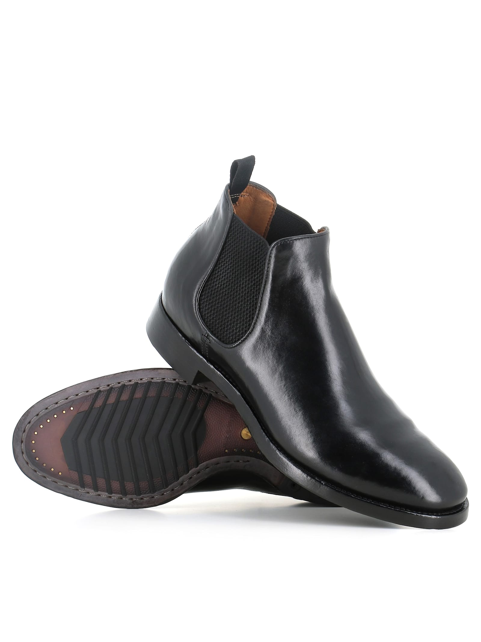 Officine Creative Elastic-panel Leather Boots In Black