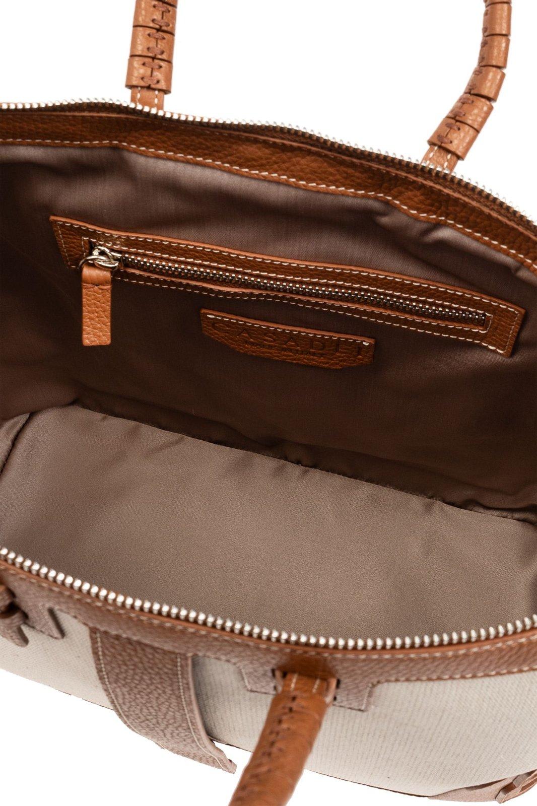 Shop Casadei C-style Zipped Tote Bag In Sella