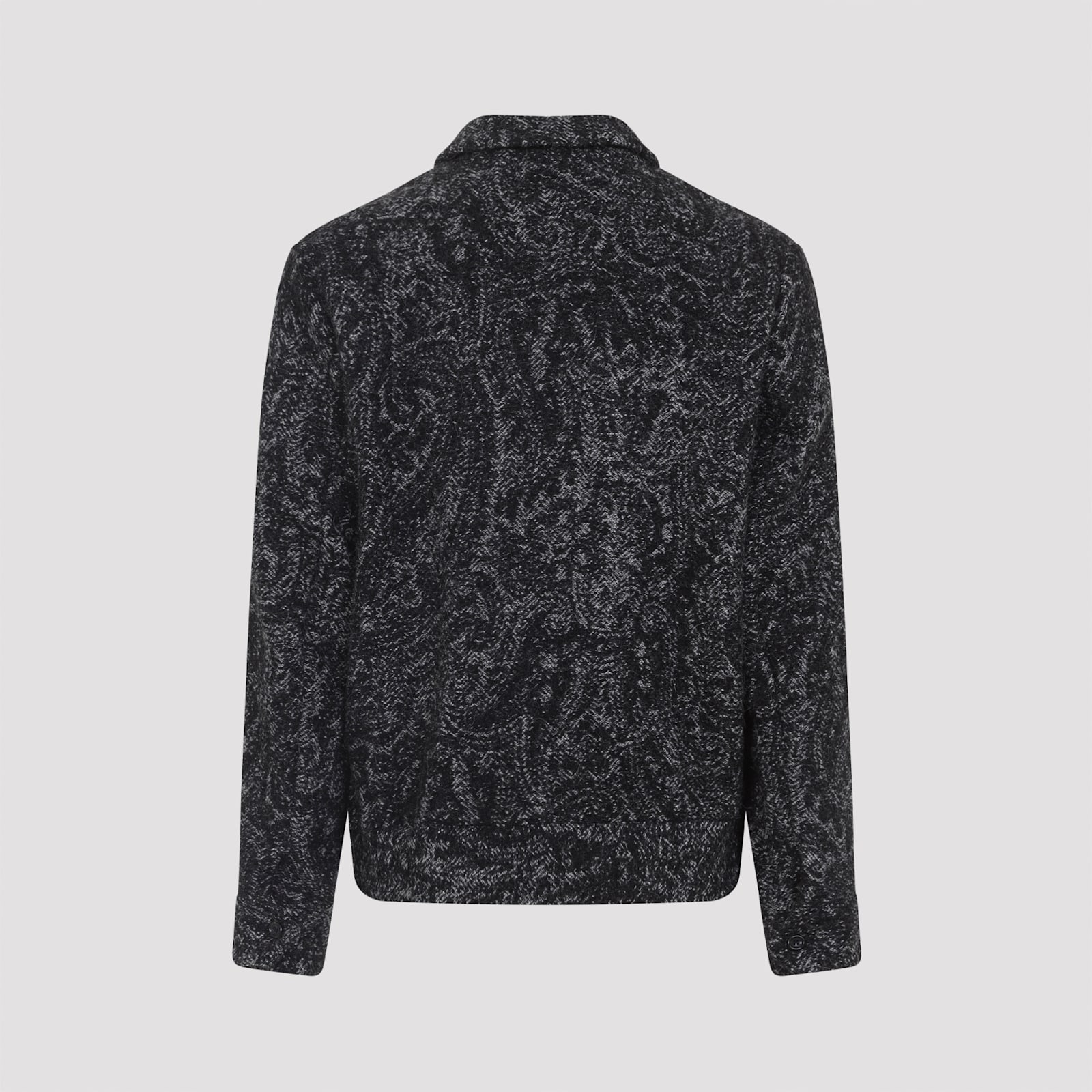 Etro Paisley Pattern Wool Blend Jacket With Tailored Fit In Gray