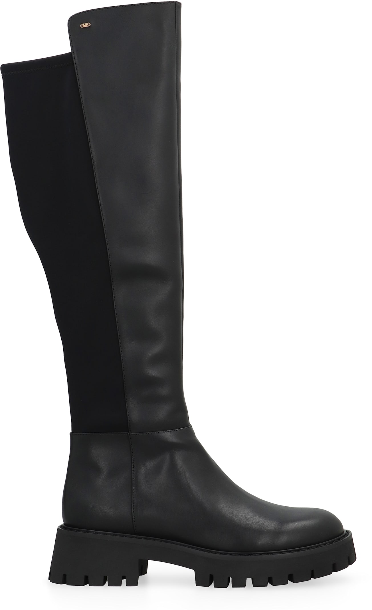 Shop Michael Michael Kors Asher Leather Boots In Black