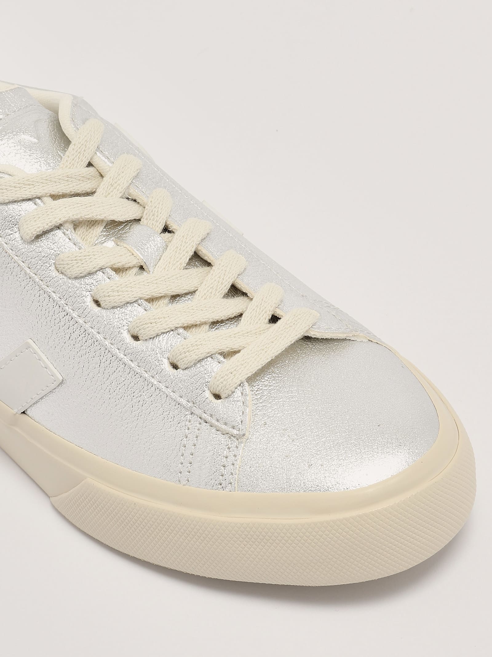 Veja Volley Leather Sneakers Color Silver In Silver