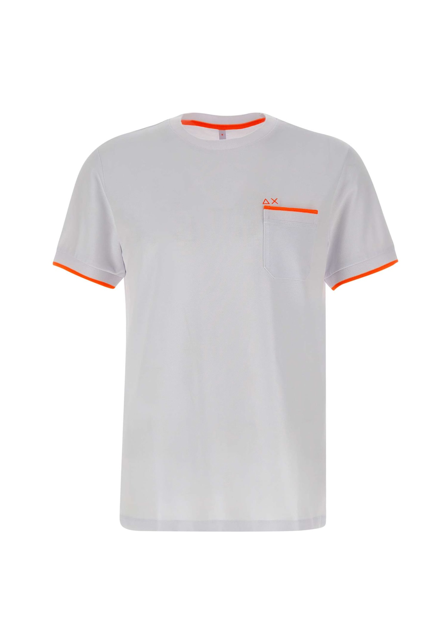 Shop Sun 68 Small Stripes Cotton T-shirt T-shirt In Bianco