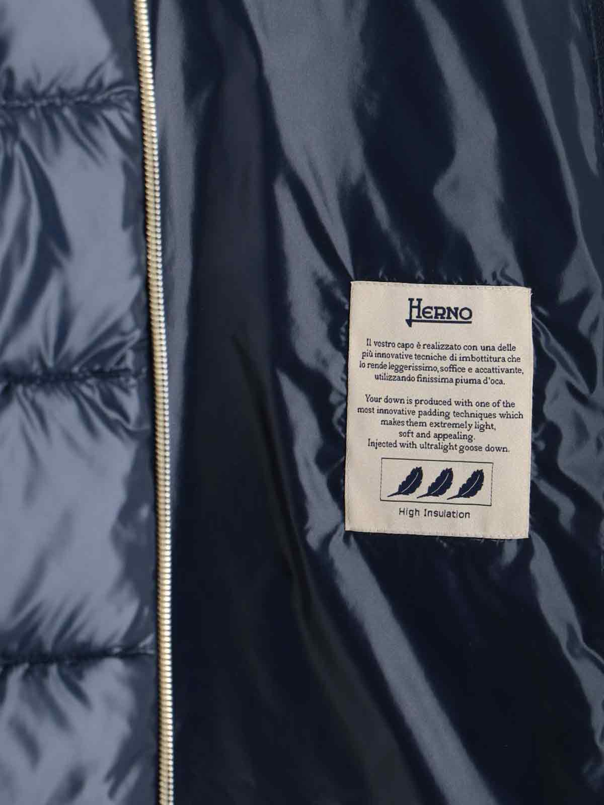 Herno Zip Down Jacket In Blue