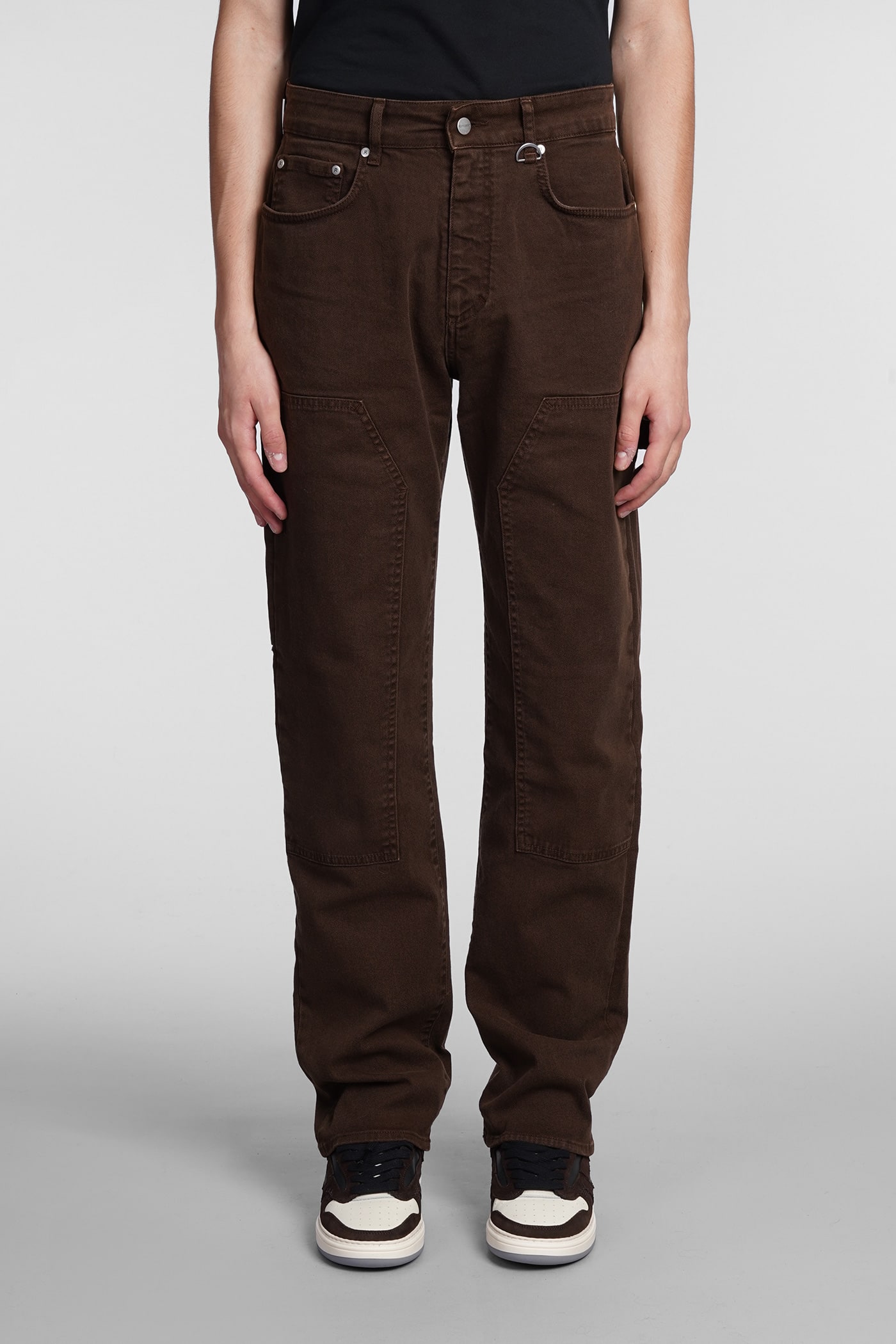 Represent Brown Stretch Cotton Jeans In Brown