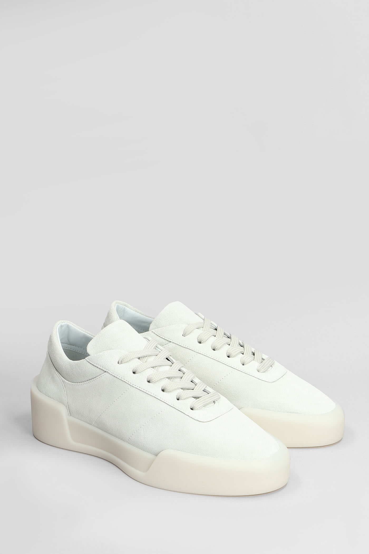 Shop Fear Of God Aerobic Low Sneakers In Grey Suede