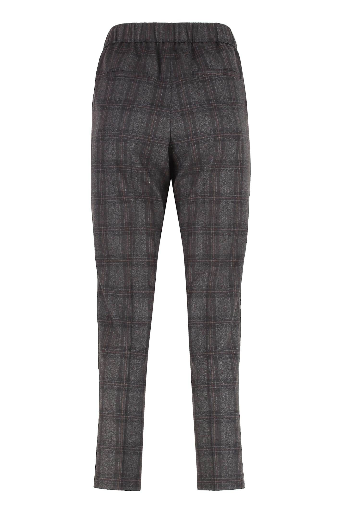 Peserico Wool Cigarette Trousers In Brown