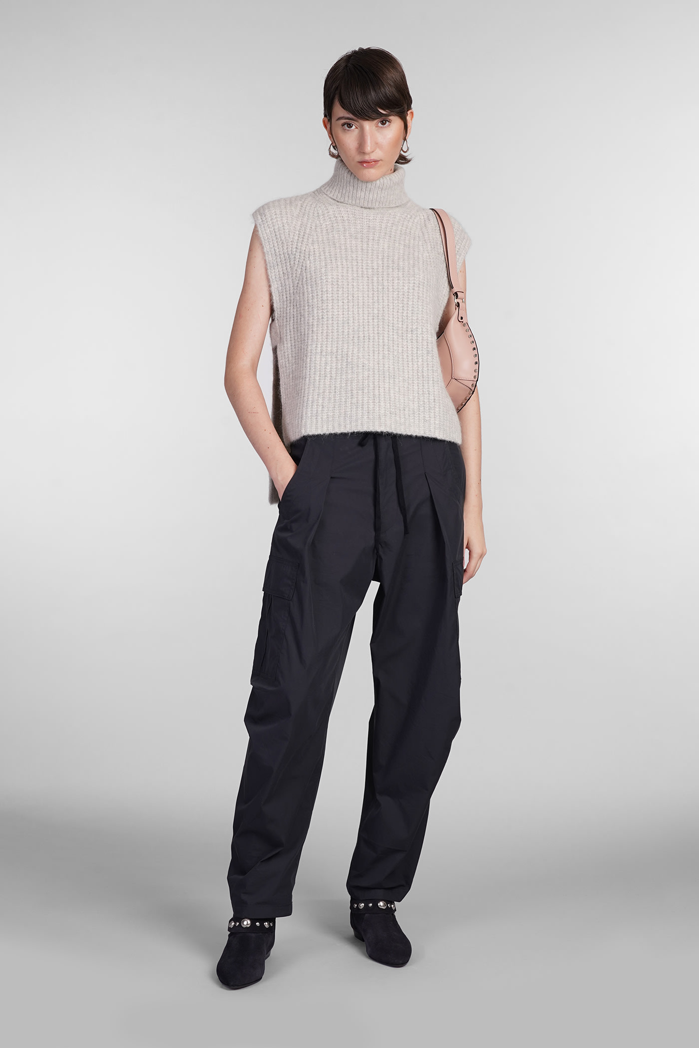 Shop Marant Etoile Megan Knitwear In Grey Wool In Beige