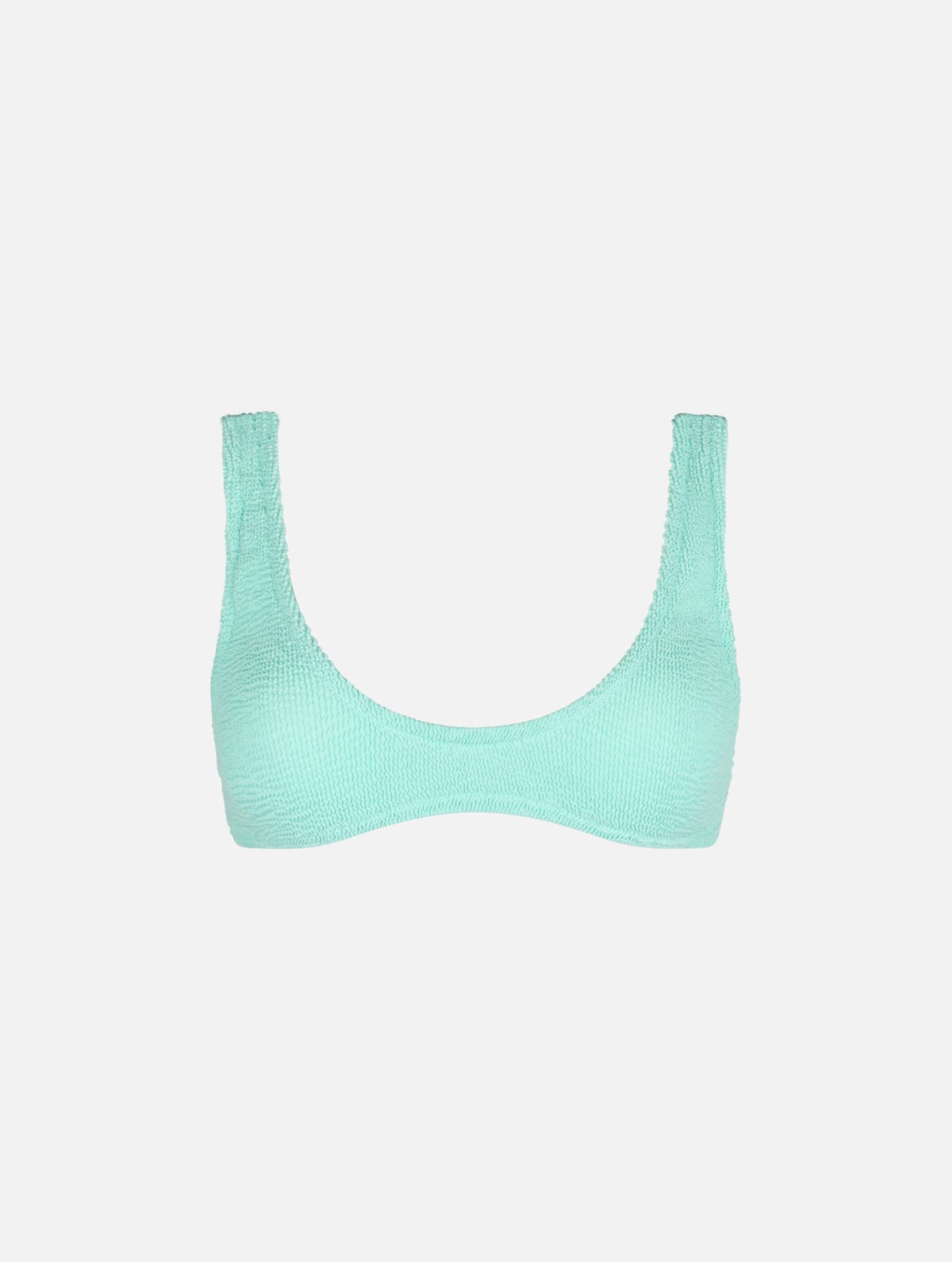 Mc2 Saint Barth Woman Sage Green Tiny Crinkle Bralette Pamy In Green