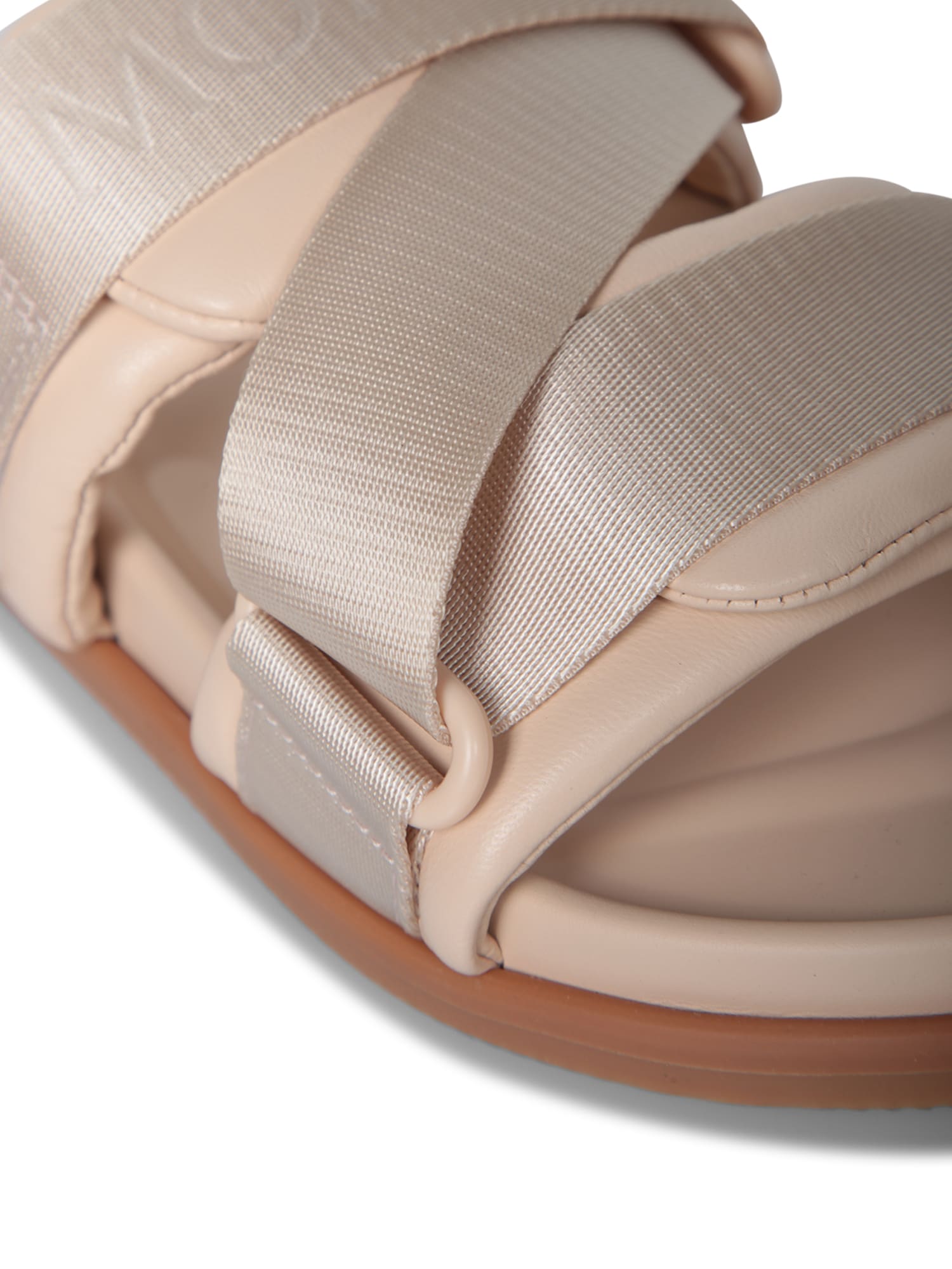 MONCLER LOGO BEIGE SANDALS