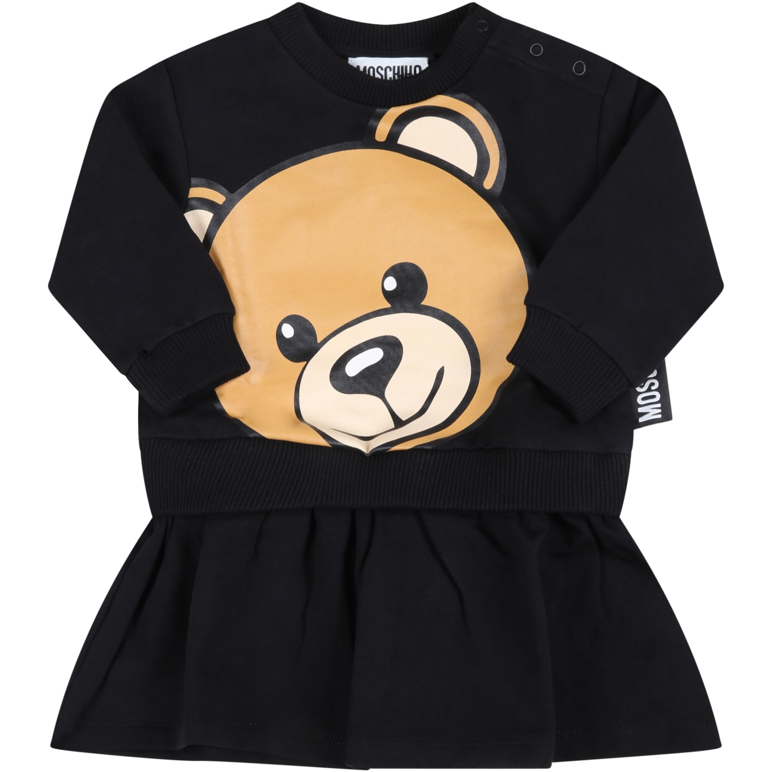 Moschino Black Dress For Baby Girl With Teddy Bear