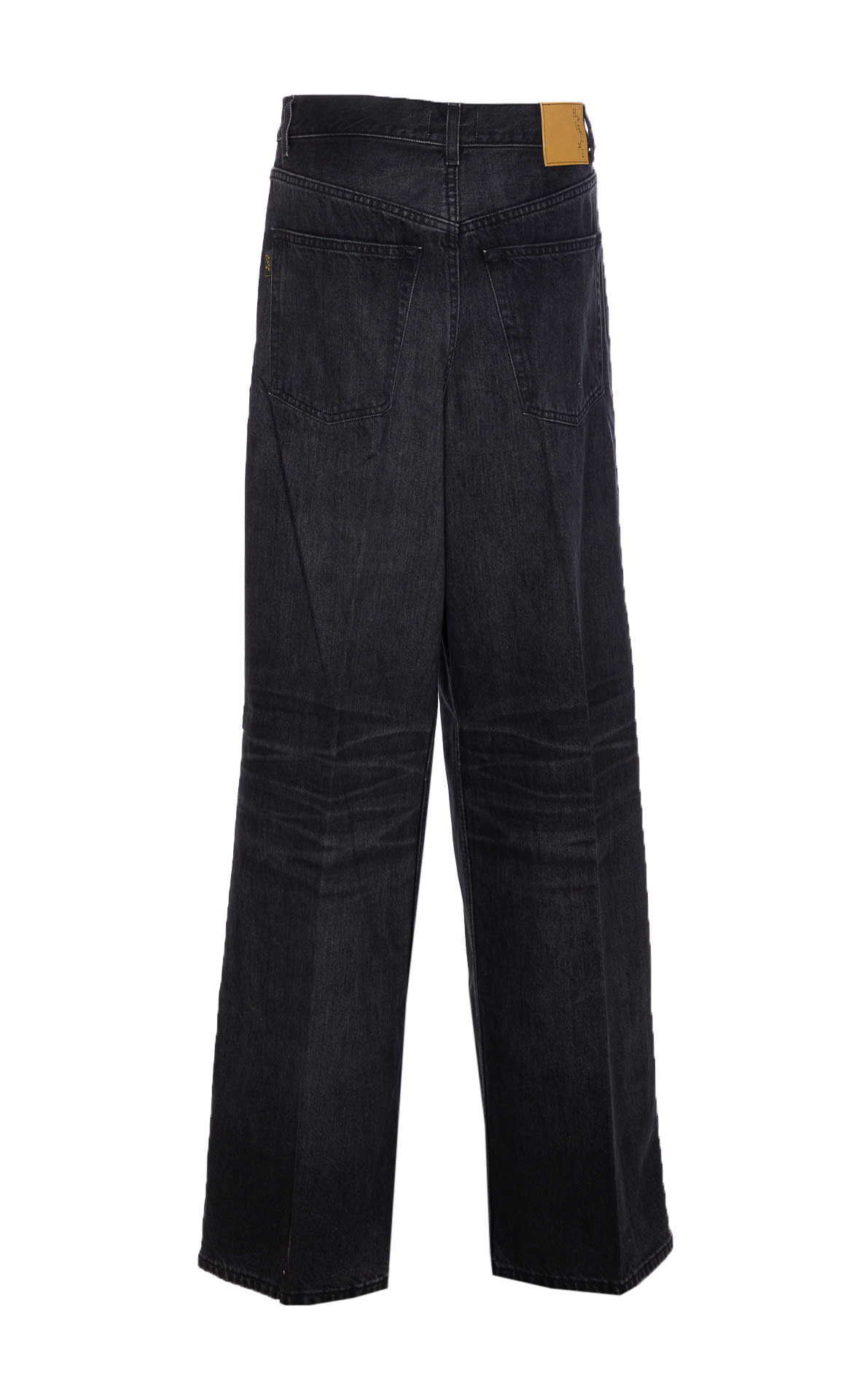Haikure Black Jeans With Belt Loops And Logo Patch On The Rear In Black