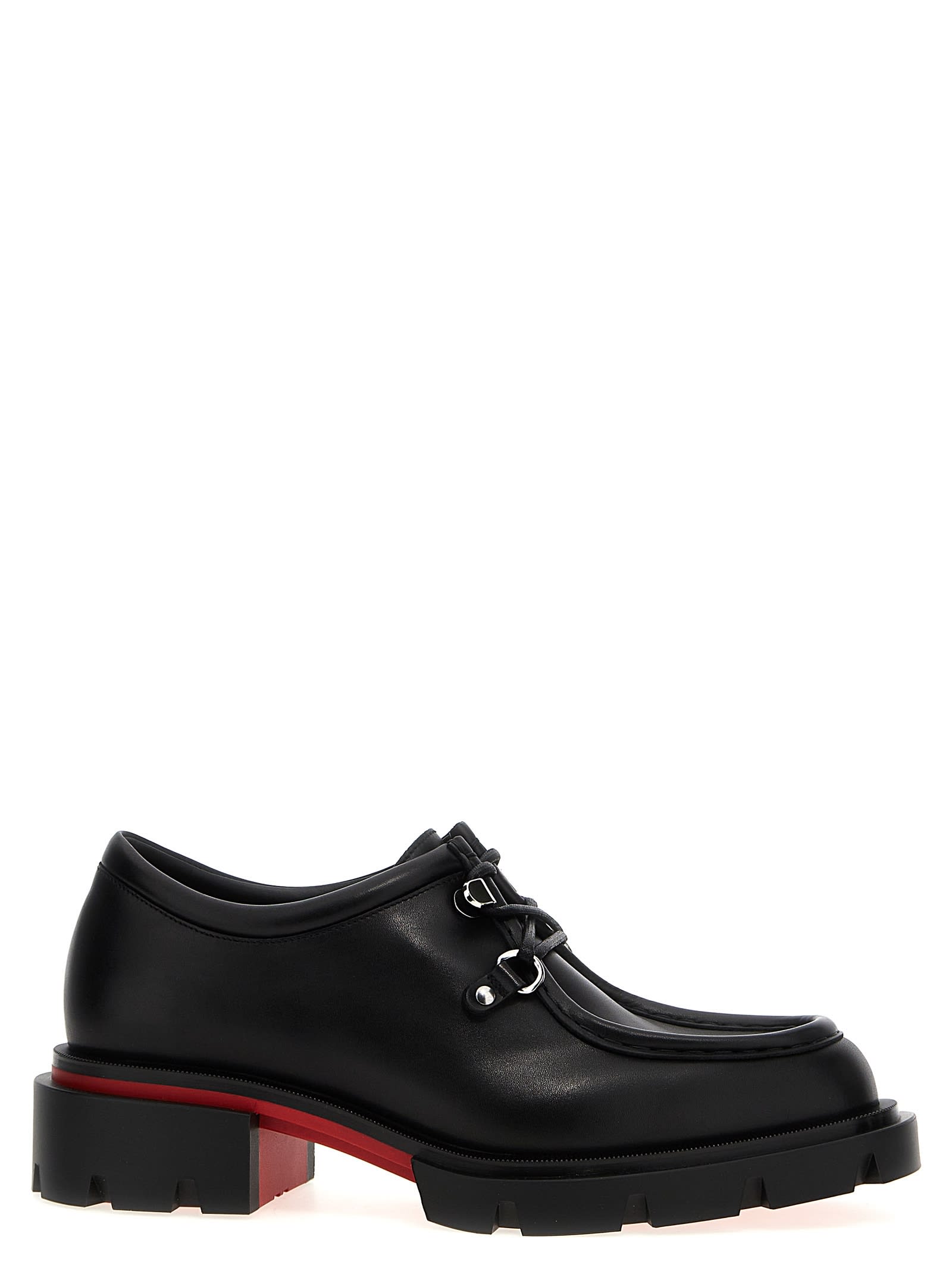 Shop Christian Louboutin Our Pabelito Lace Up Shoes In Black