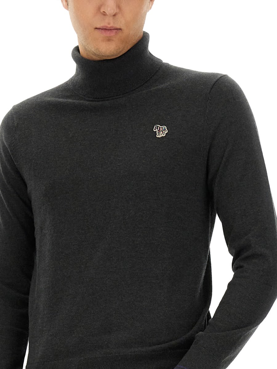 Ps By Paul Smith "zebra" T-shirt In Charcoal