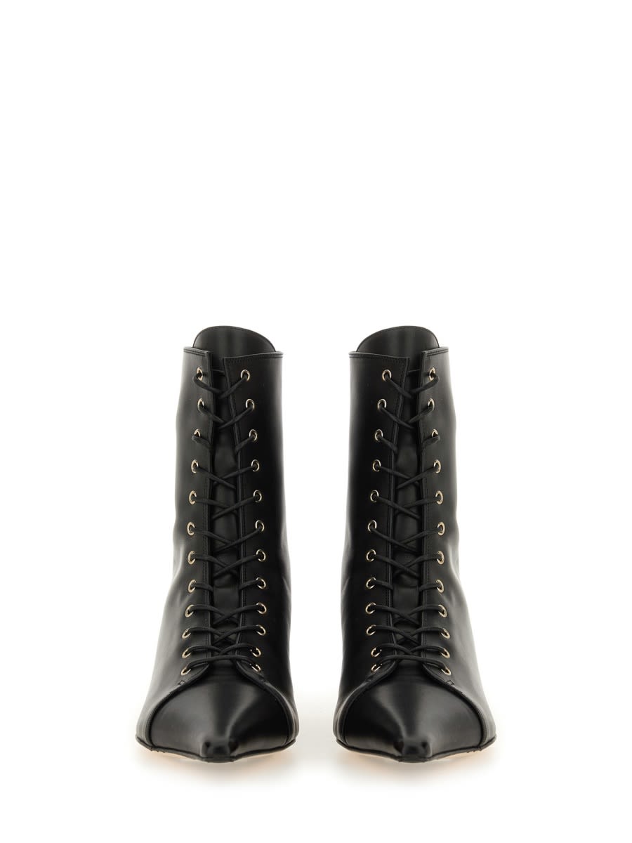 Aeyde 40mm Trixi Lace-up Pointed-toe Boots In Black