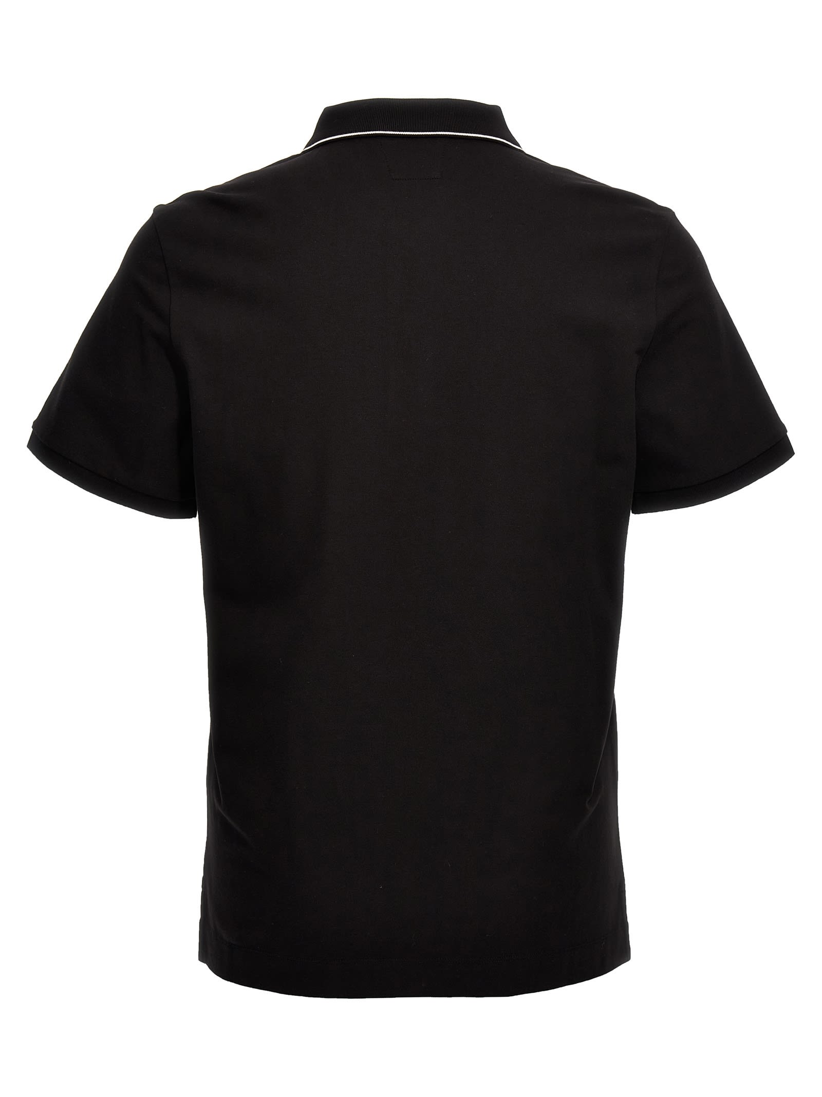 Shop C.p. Company Logo Embroidery Polo Shirt In Black