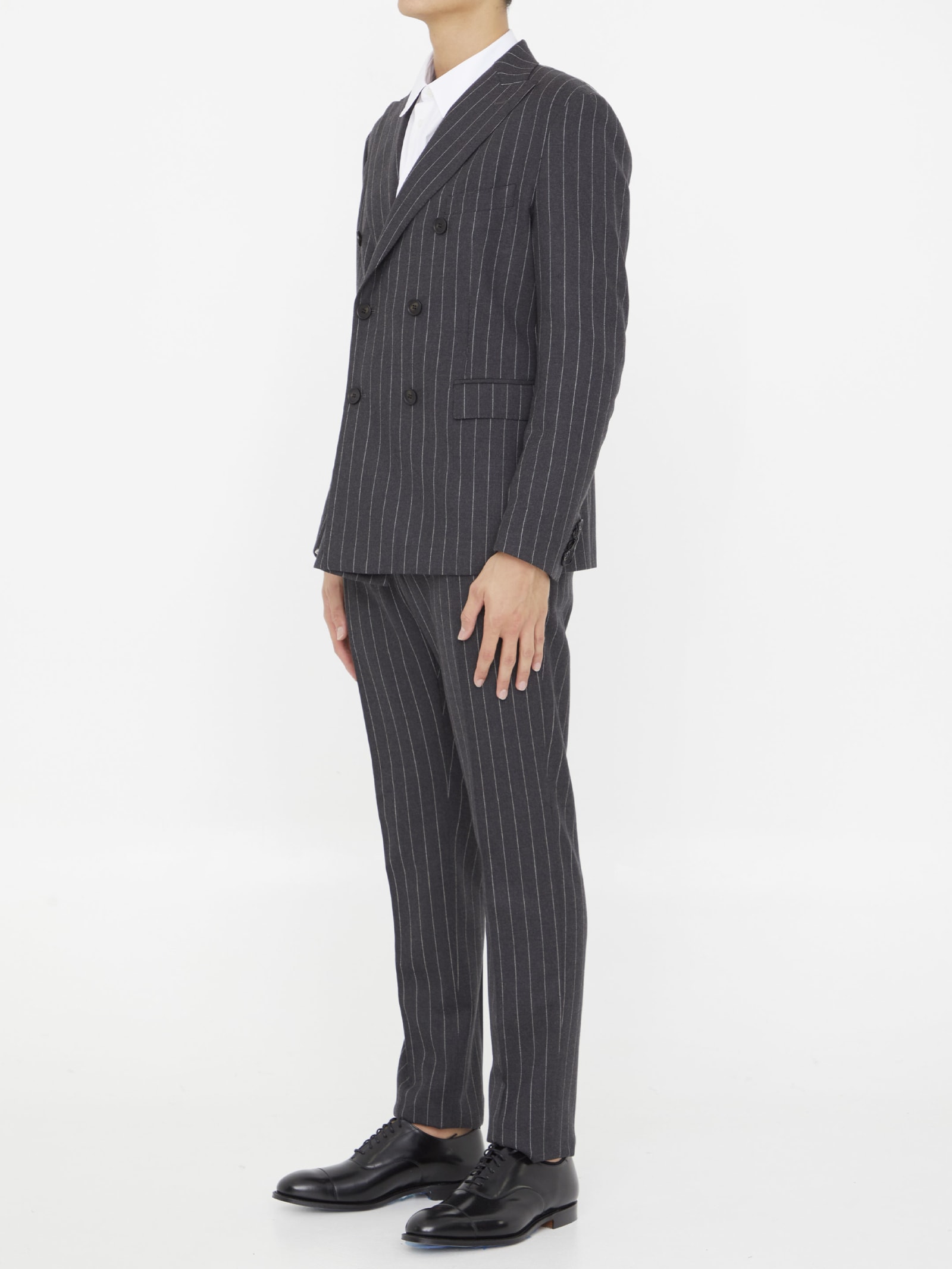 Shop Tonello Pinstriped Two-piece Suit In Grey