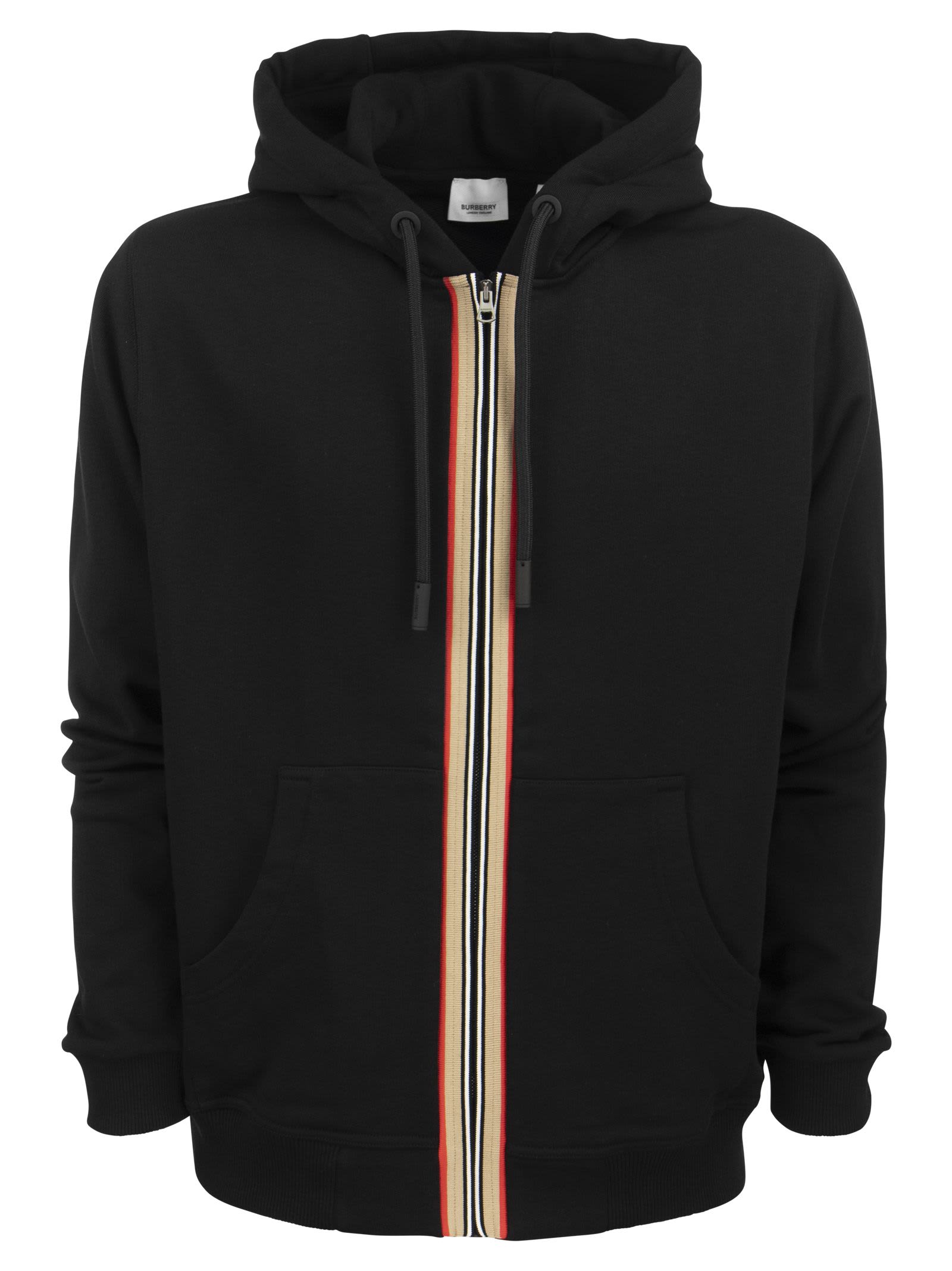 Burberry Lexington - Cotton Hoodie With Iconic Stripe Detail
