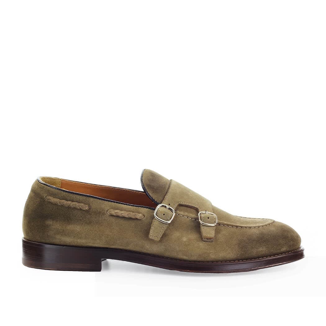 Doucals Brown Suède Double Buckle Loafer