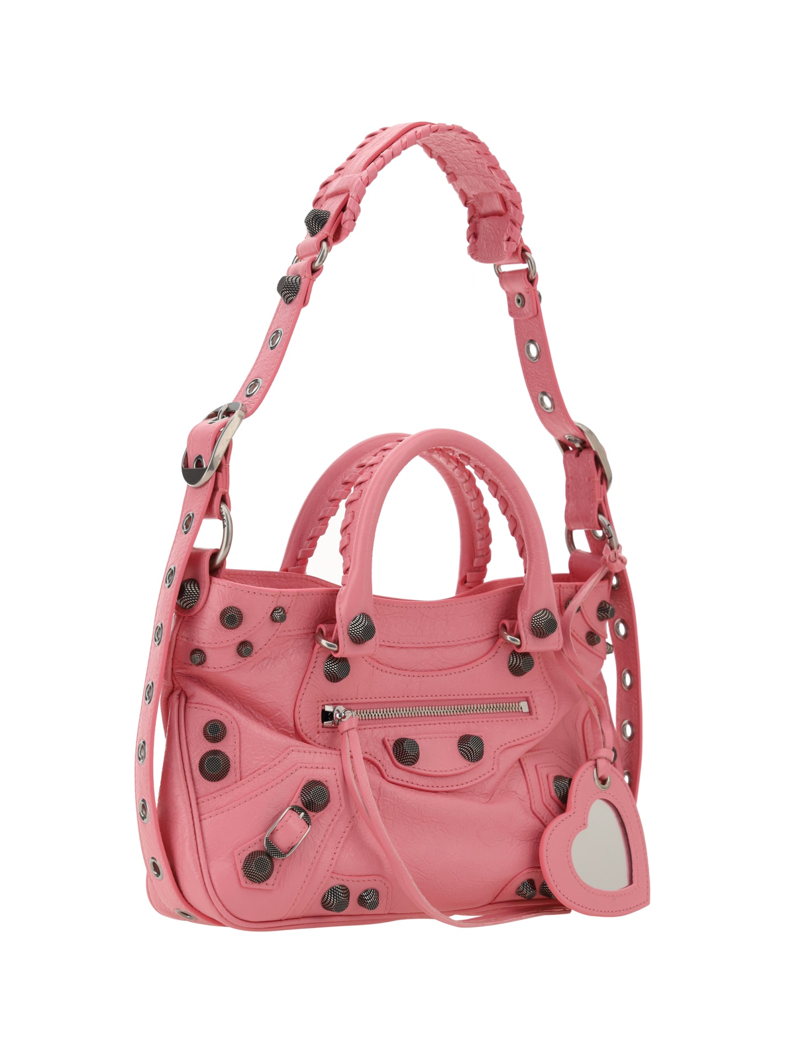 Neo Cagole Small Leather Tote Bag in Pink - Balenciaga