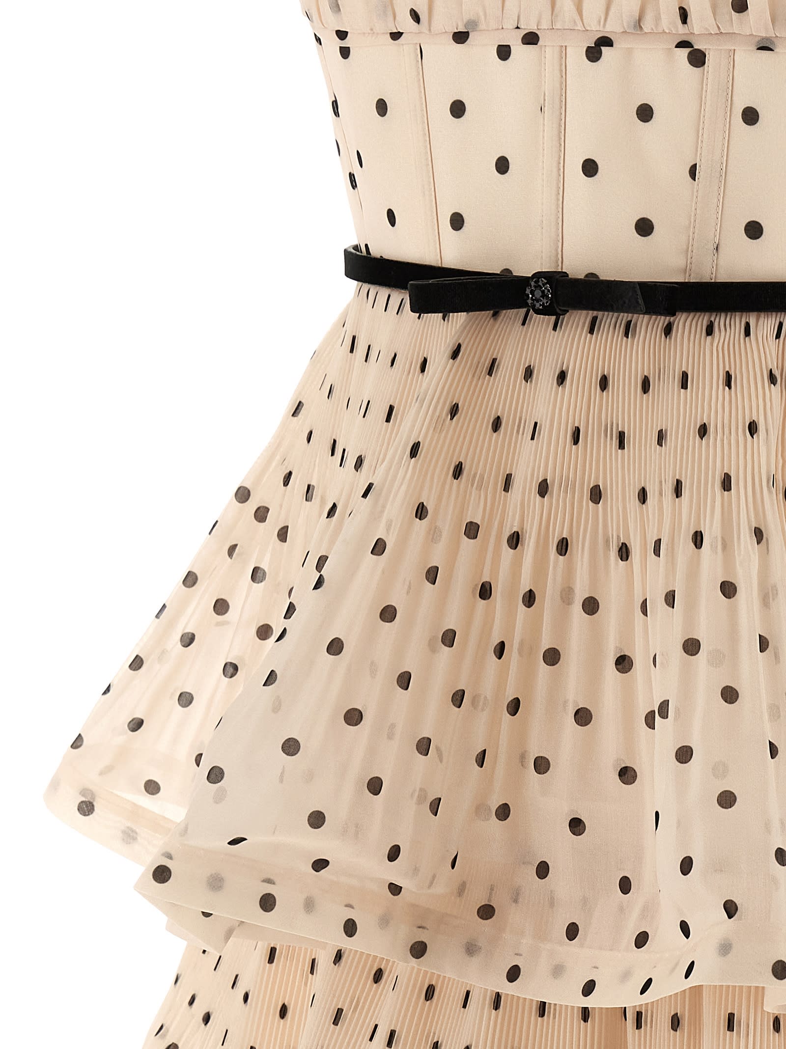 Zimmermann Pleated Tiered Midi Dress In Metallic