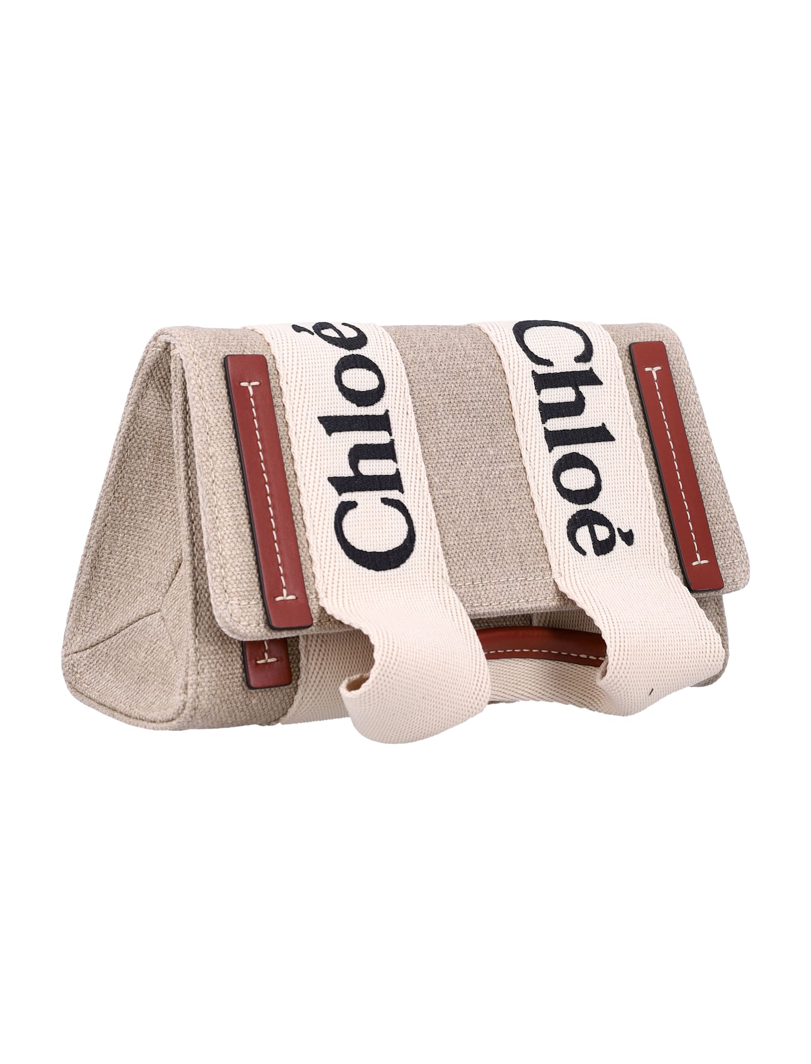 Shop Chloé Woody Belt Bag In White/brown