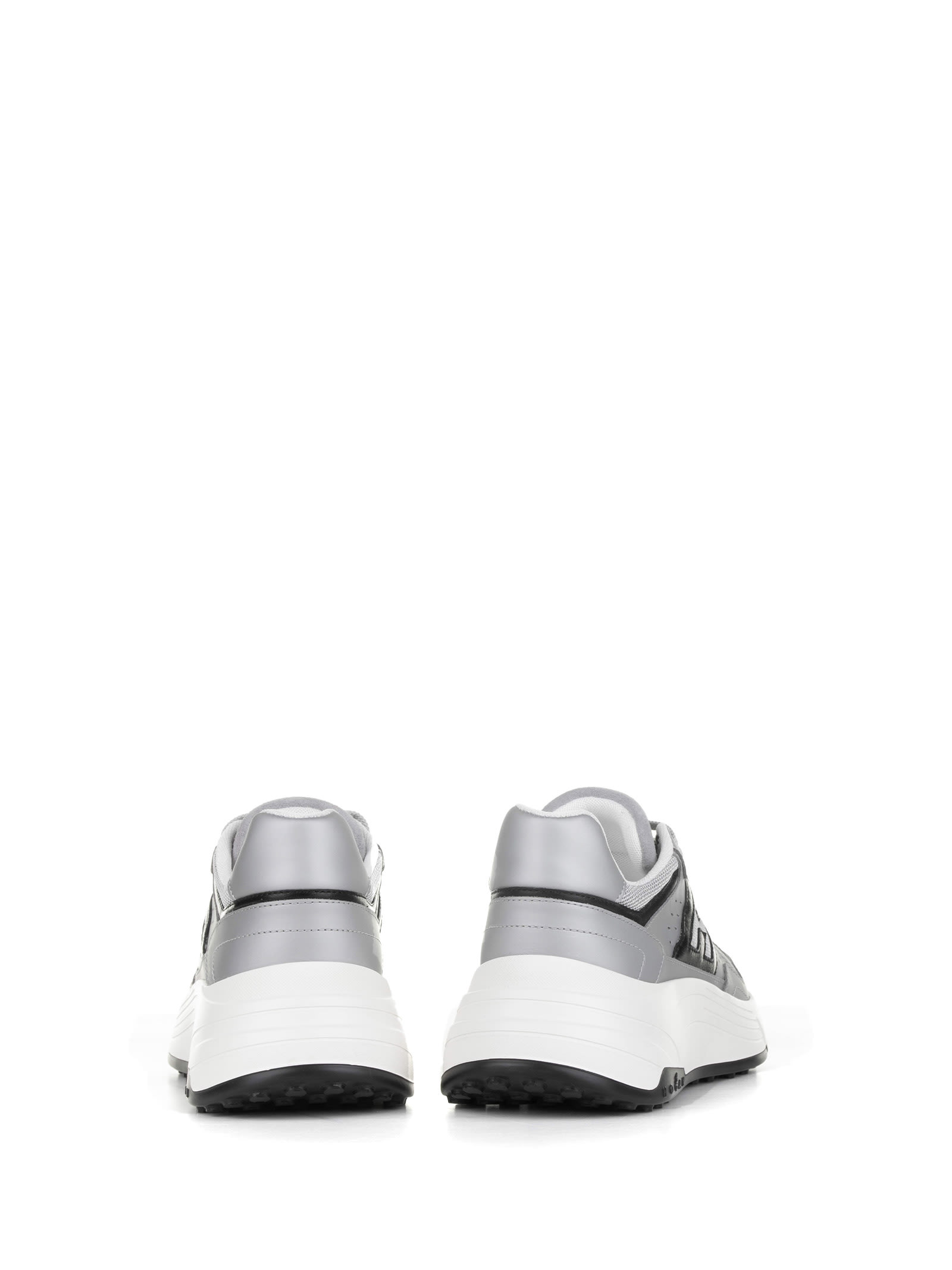 Shop Hogan Sneakers H669 Hi-fi Silver Black In Argento Nero