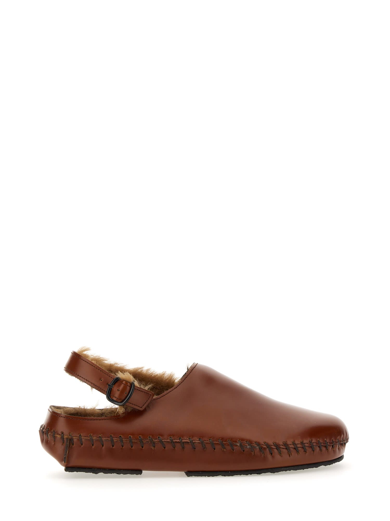 Hereu Slingback Cargol Shearling In Cuoio