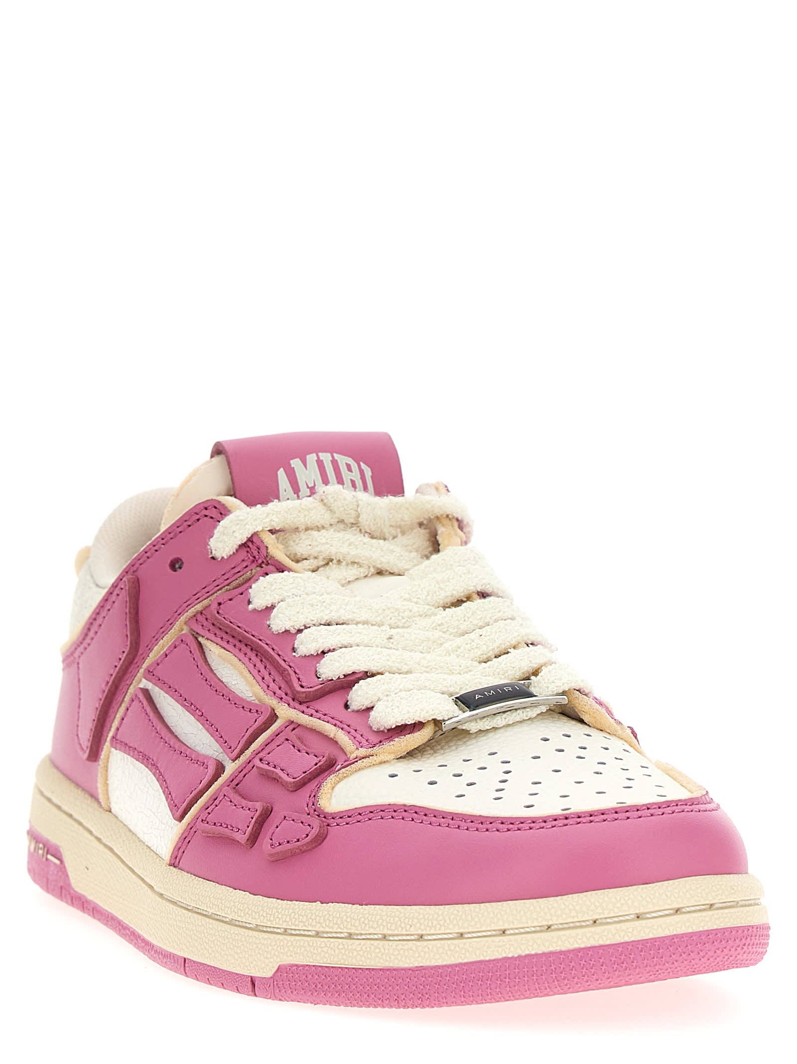 Shop Amiri Collegiate Skel Top Low Sneakers In Pink